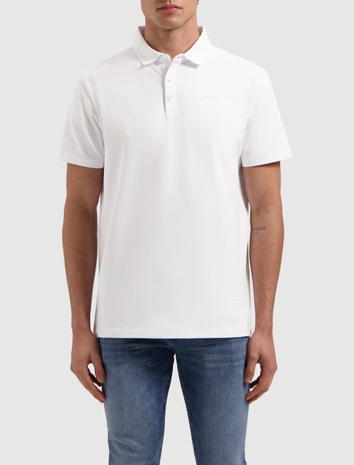 Essential Wordmark Polo | White