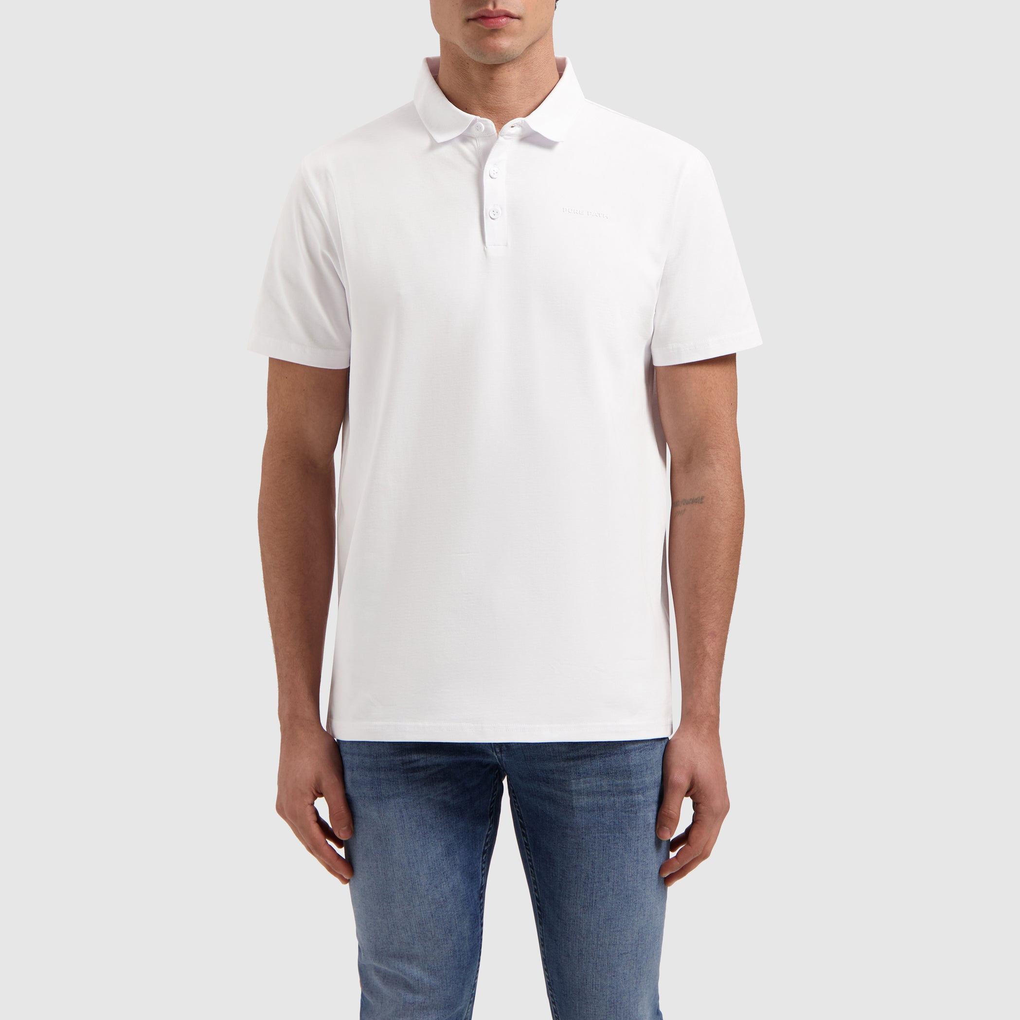 Essential Wordmark Polo | White