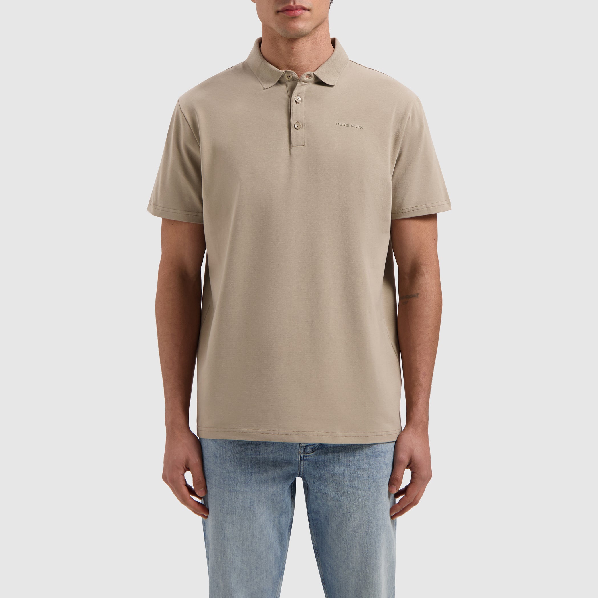 Essential Wordmark Polo | Taupe