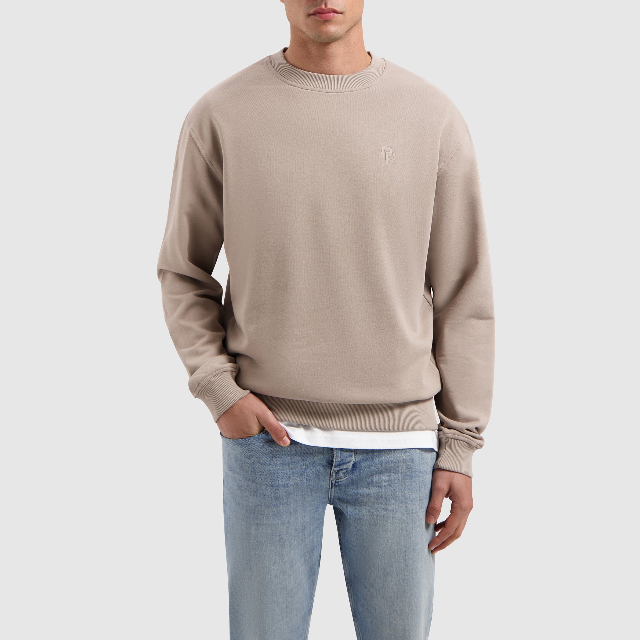 Essential Initials Sweater | Taupe