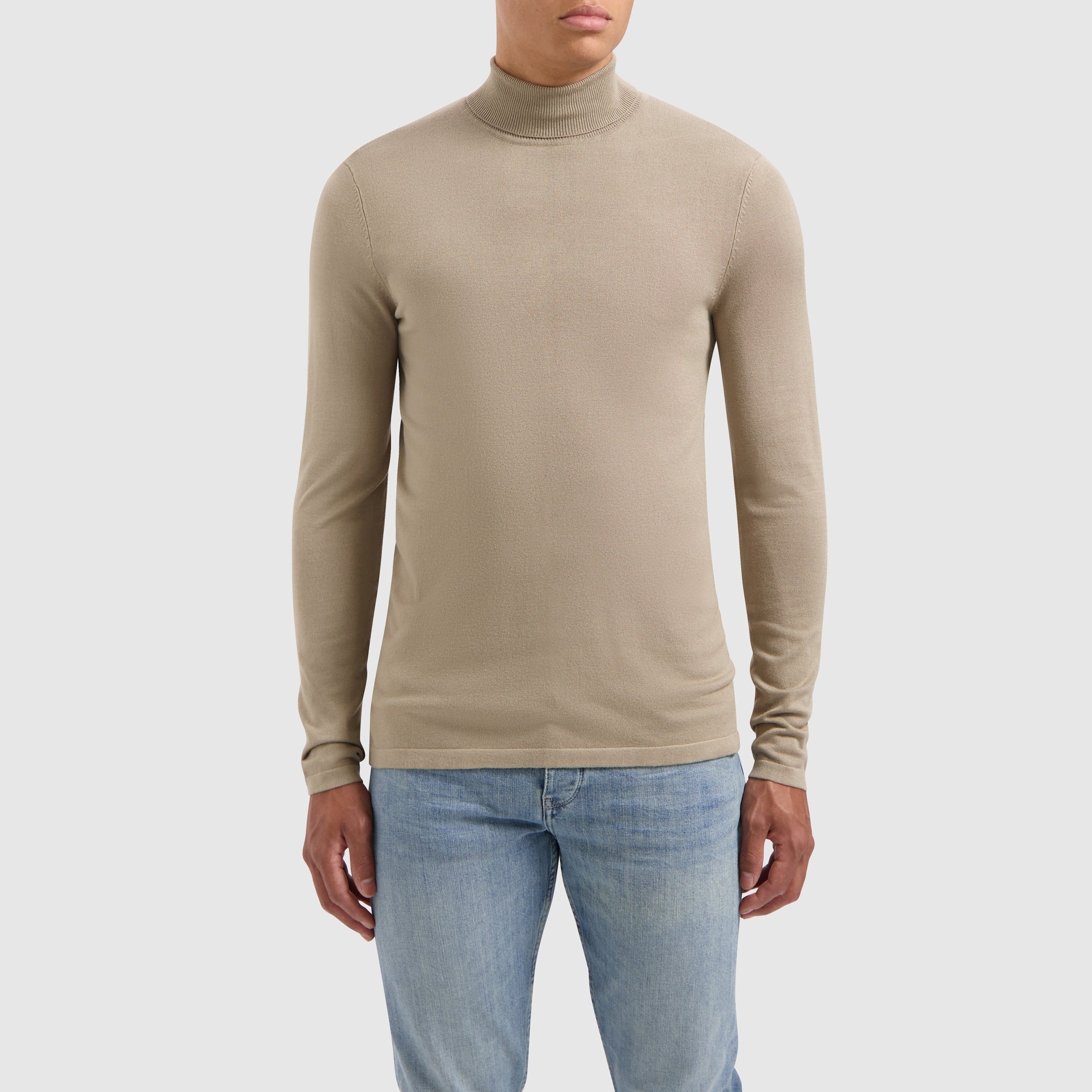 Essential Knitwear Turtleneck Sweater | Taupe