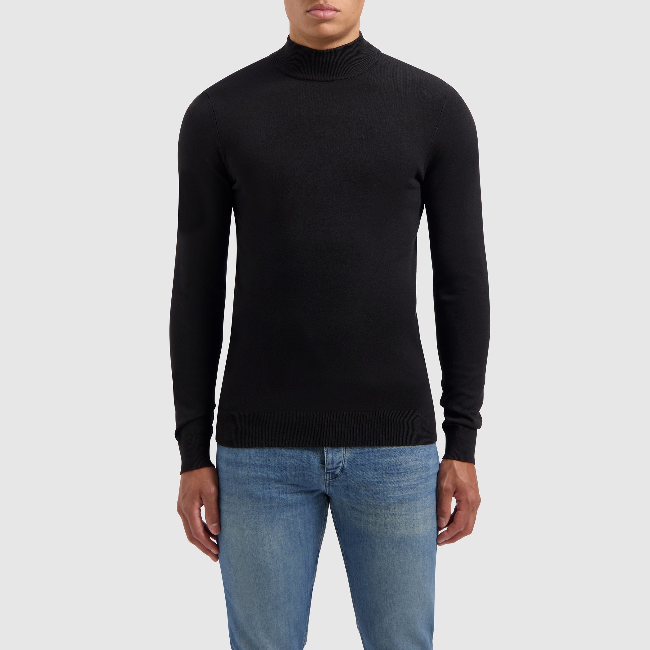 Essential Knitwear Mockneck Sweater | Black