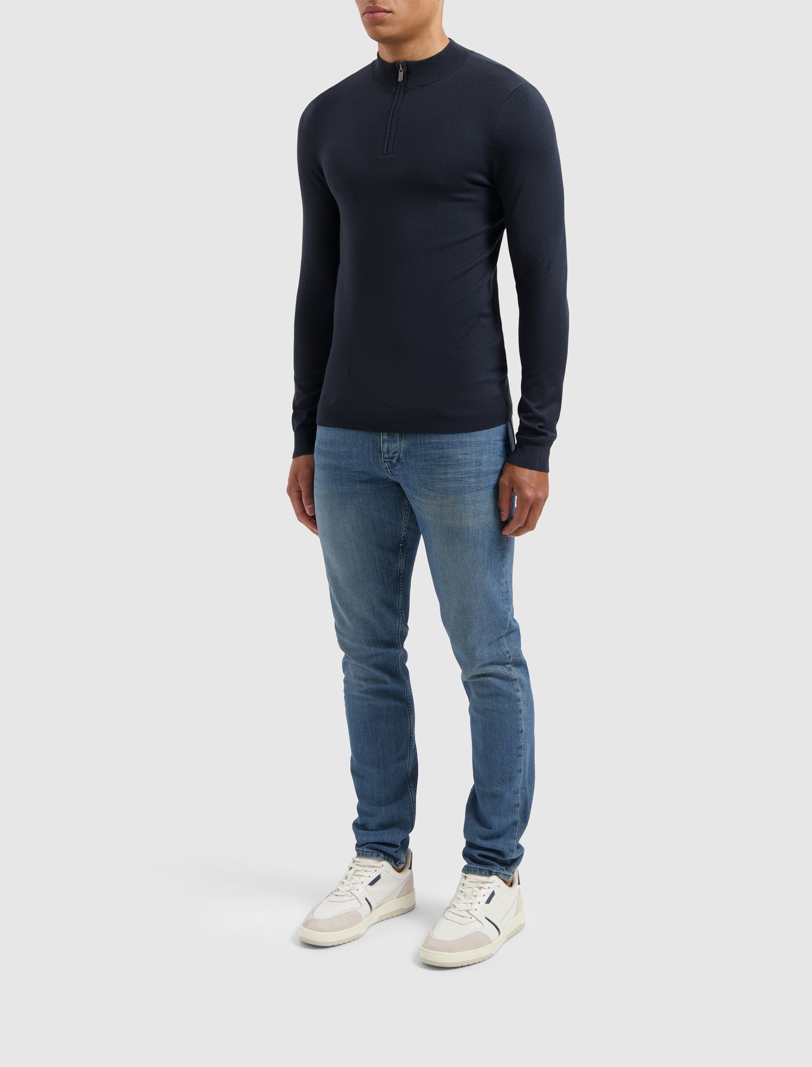 Essential Knitwear Halfzip Sweater | Navy