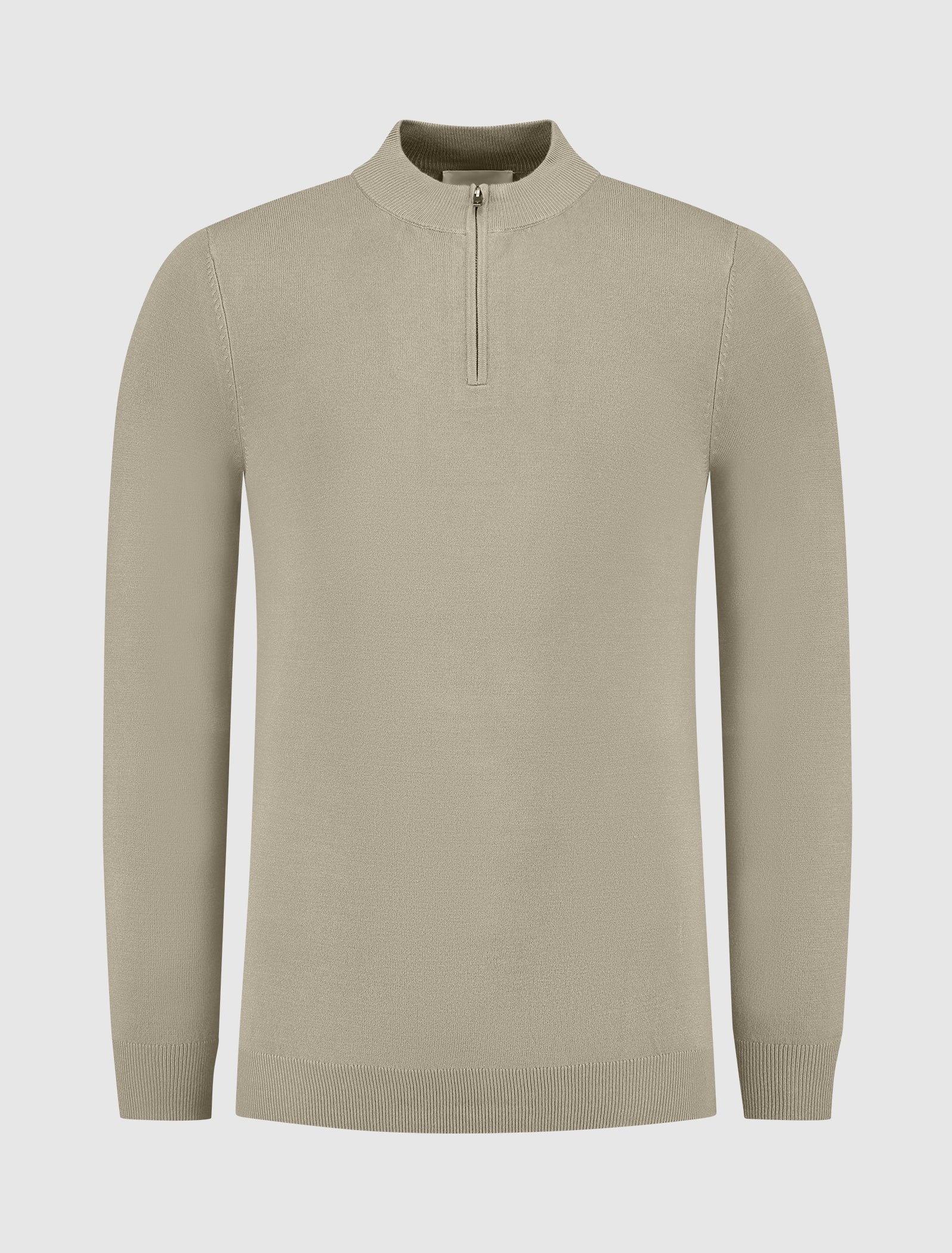 Essential Knitwear Halfzip Sweater | Taupe