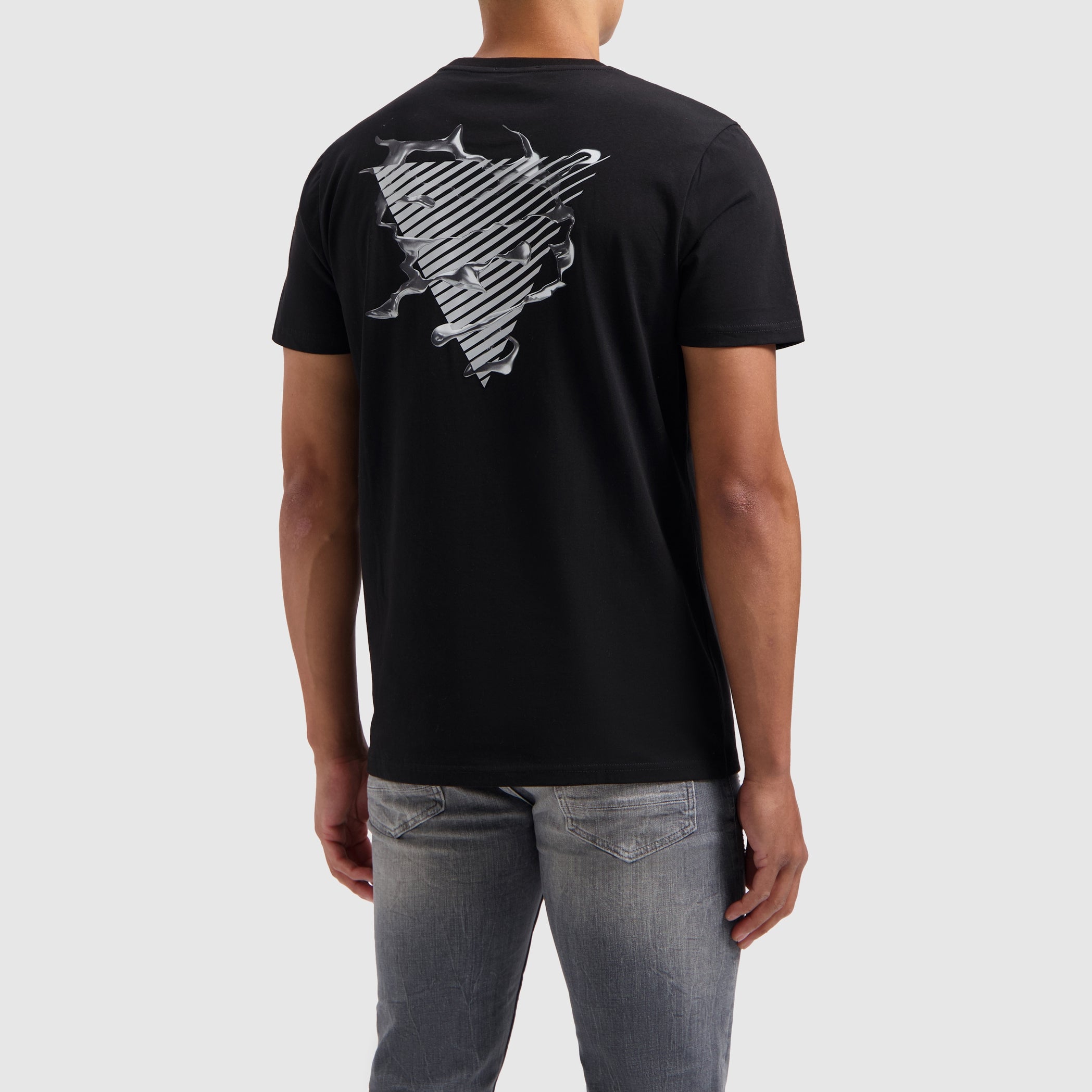 Liquid Metal Logo T-shirt | Black