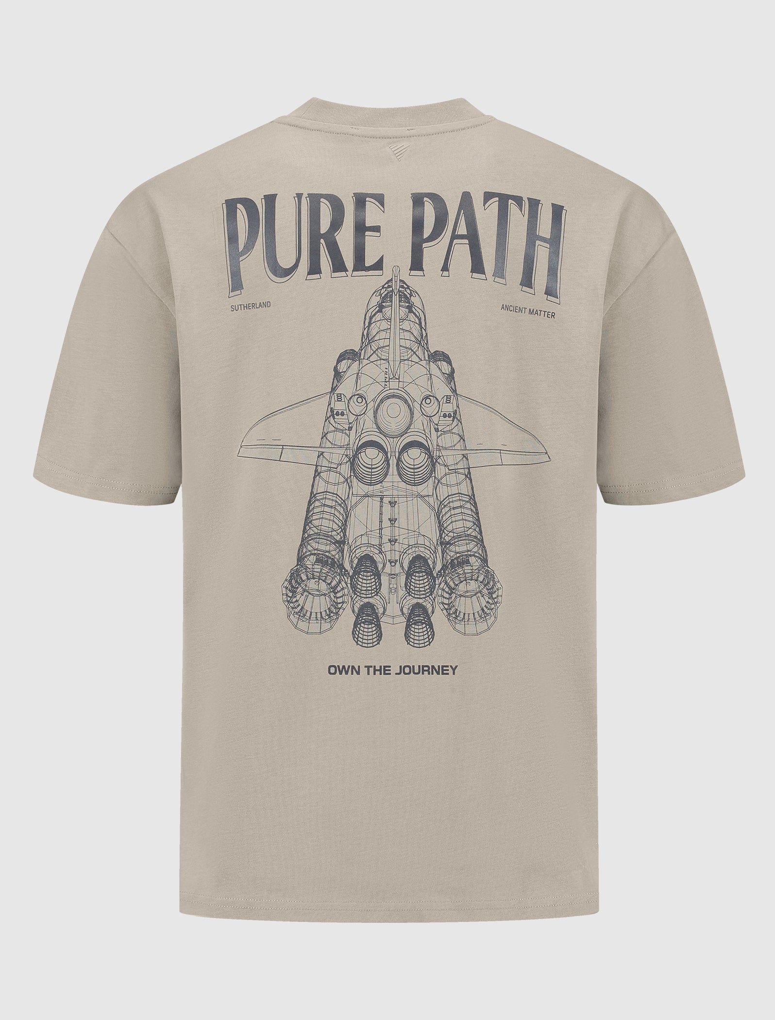 Space Shuttle 3D Blueprint T-shirt | Taupe