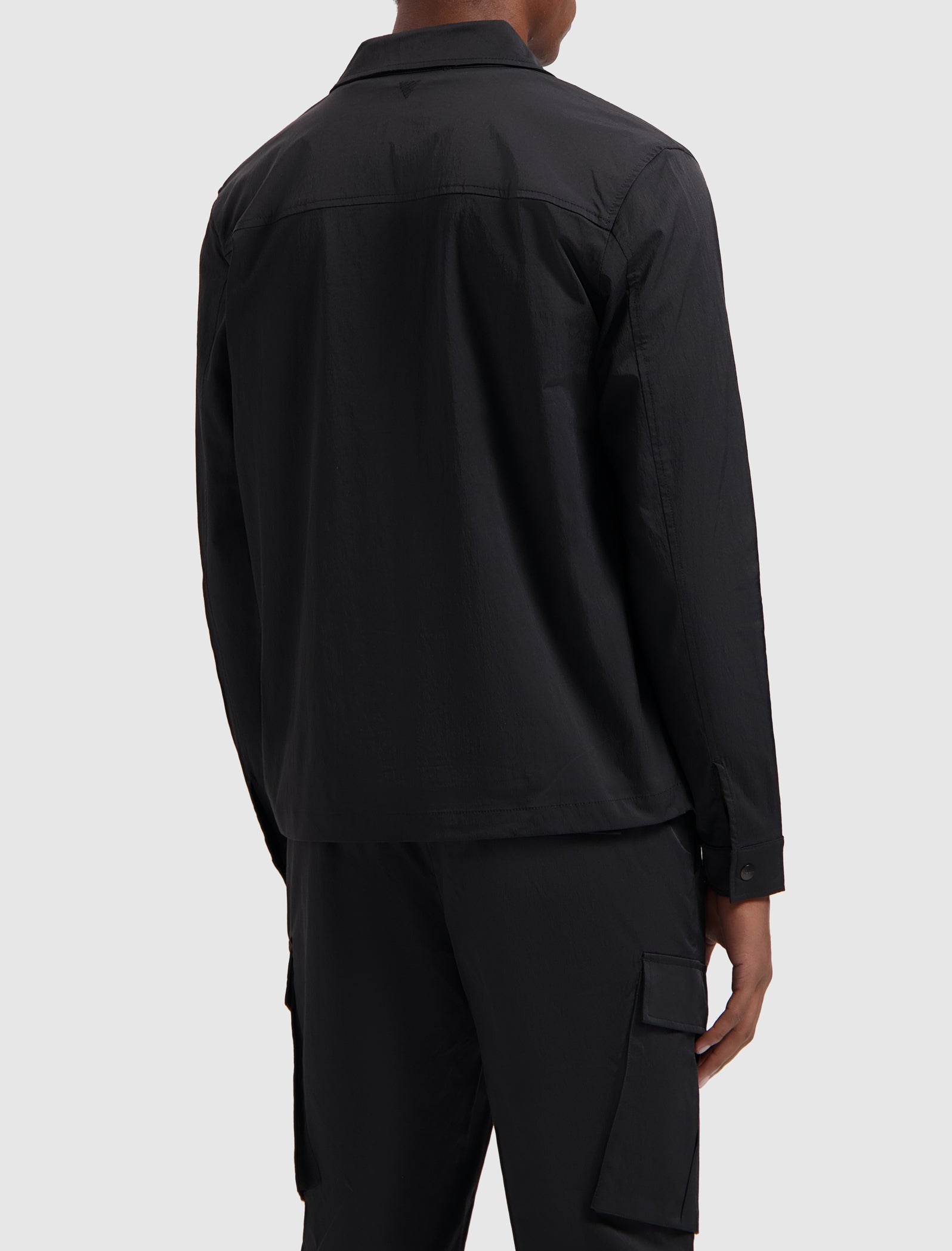 Crêpe Stretch Overshirt | Black