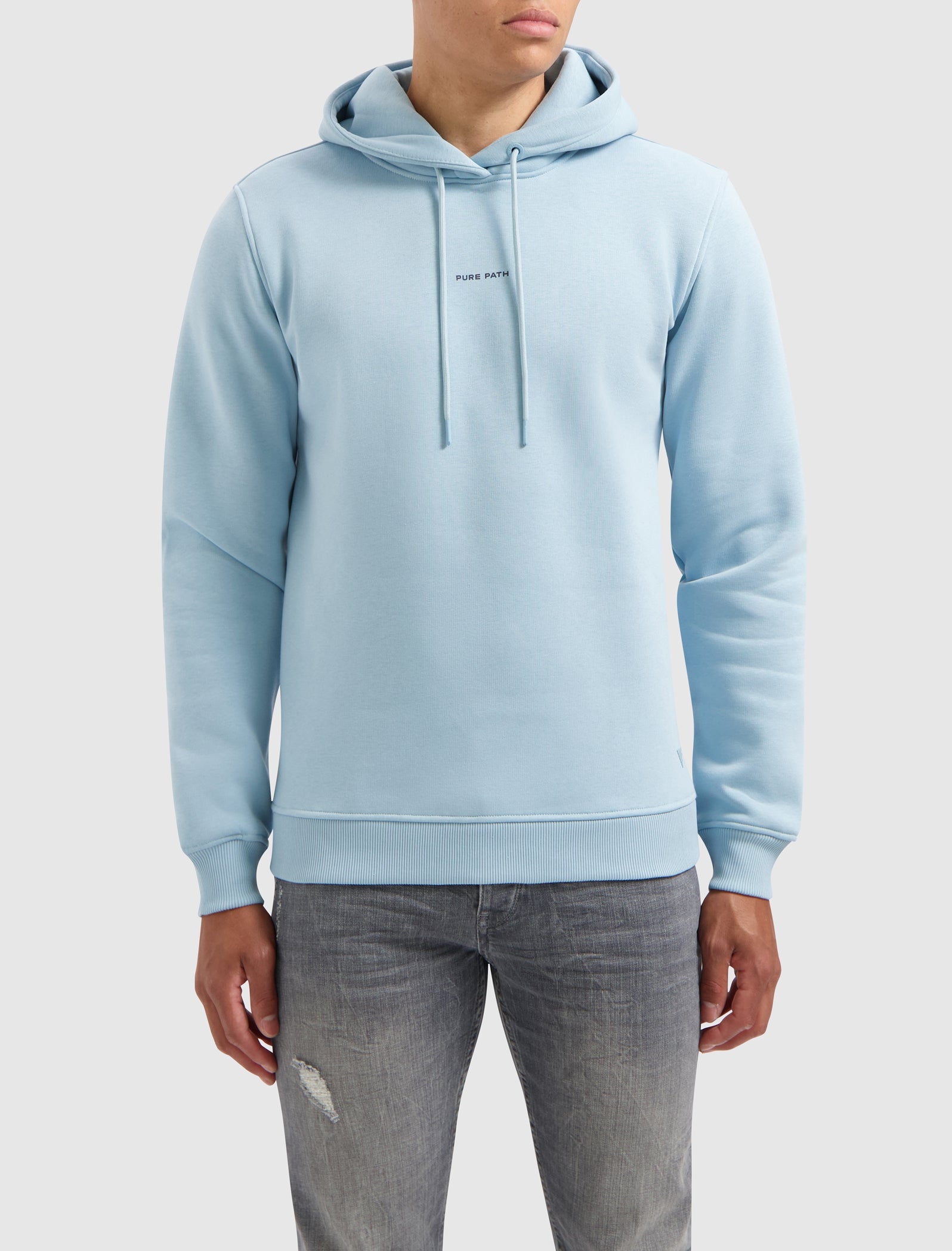 Essential Logo Hoodie Light Blue Pure Path