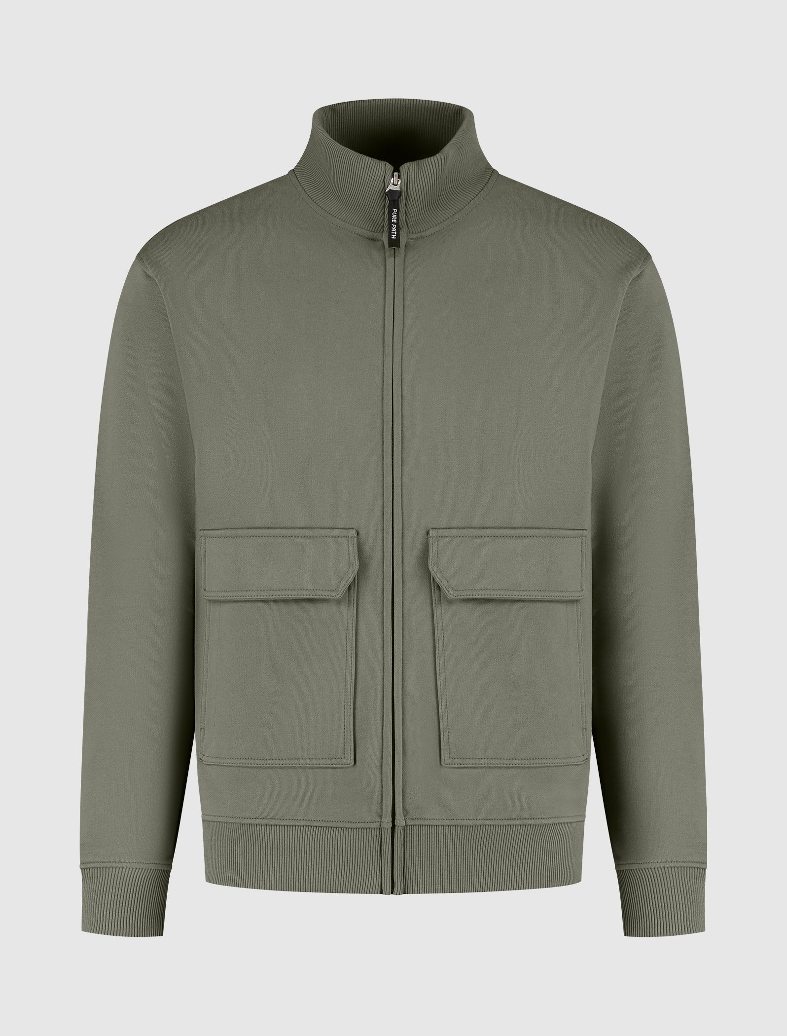 Utility Zip-Up Sweater | Army Green