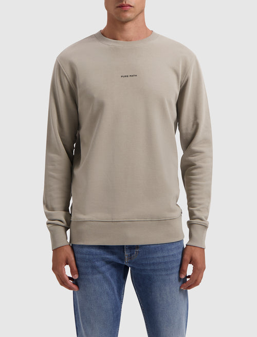 Liquid Metal Logo Sweater | Taupe