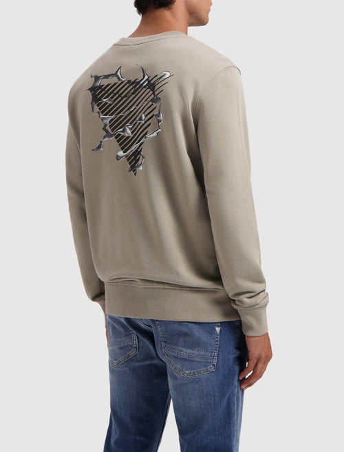 Liquid Metal Logo Sweater | Taupe