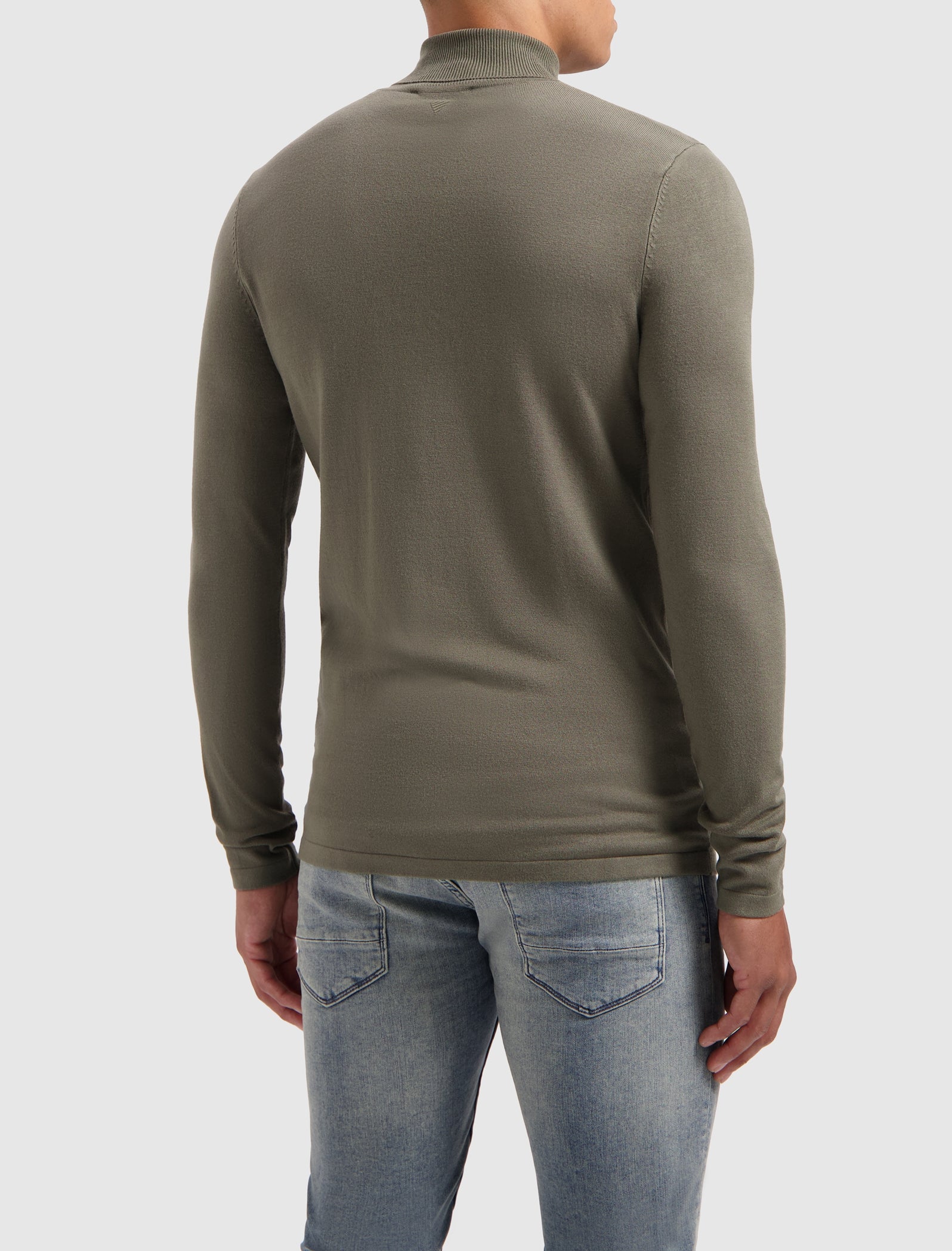 Essential Knitwear Turtleneck Sweater | Army Green