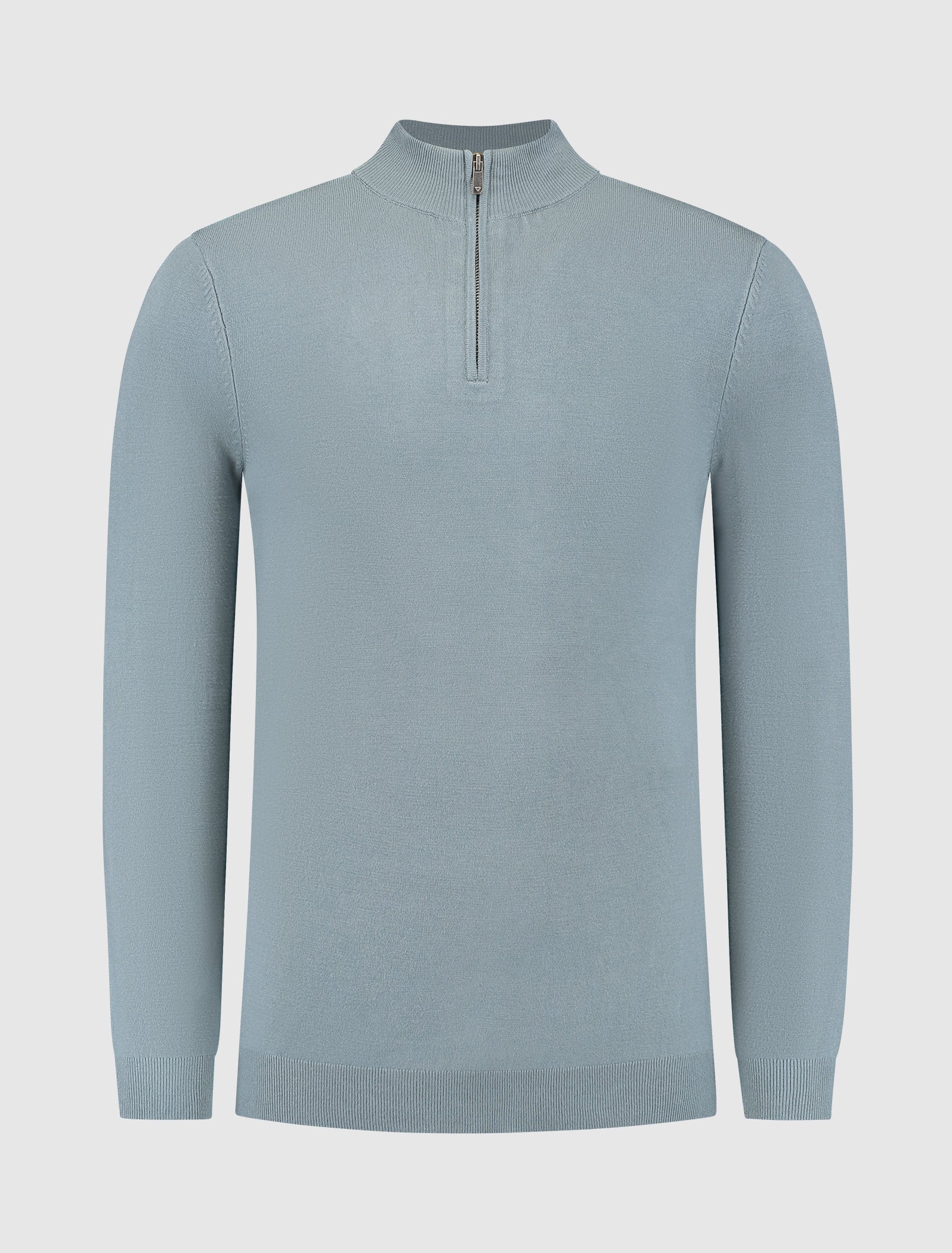 Essential Knitwear Halfzip Sweater | Blue Grey