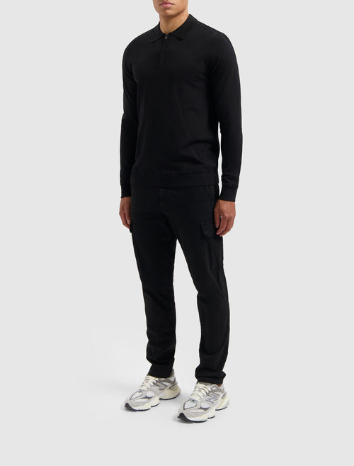 Halfzip Polo Knitwear | Black