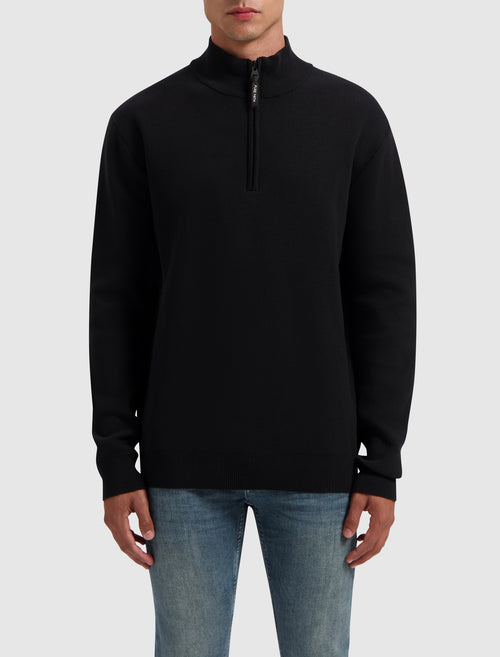 Oversized Halfzip Knitwear | Black