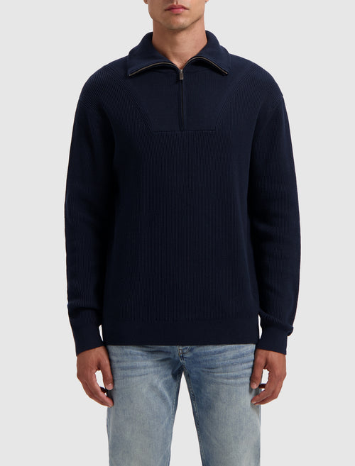 Loose fit Halfzip Knitwear | Navy