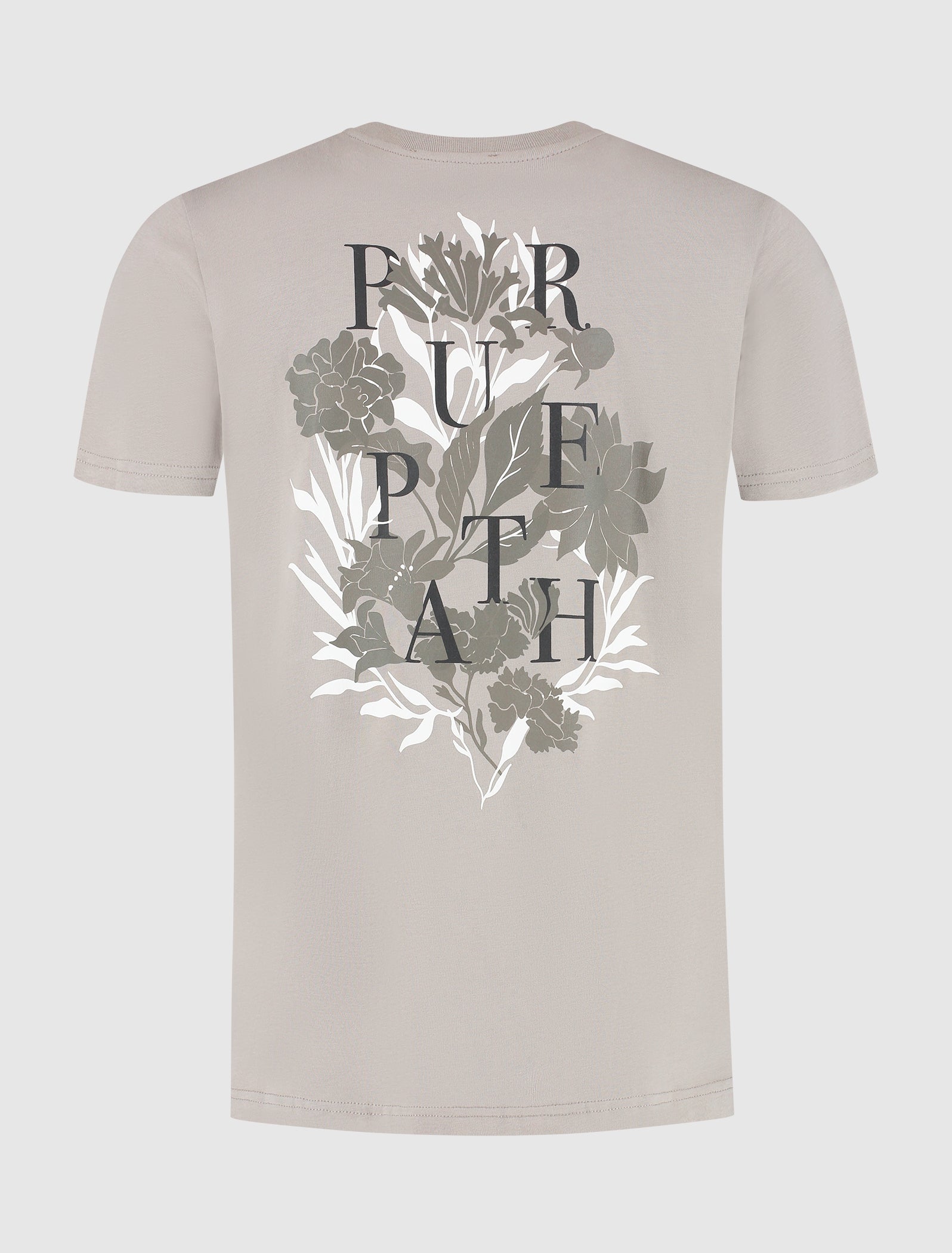 Tonal Floral Back Print T-shirt | Taupe