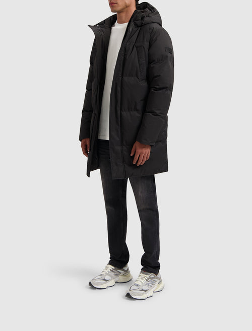 Woven Twill Parka | Black