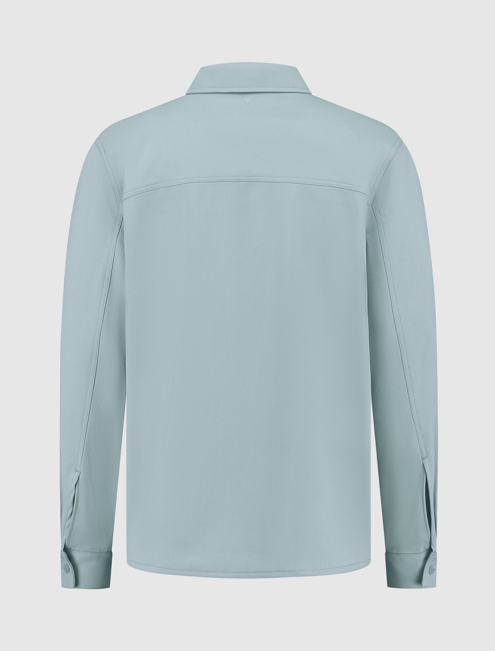 Cursive Embroidery Shirt | Blue Grey