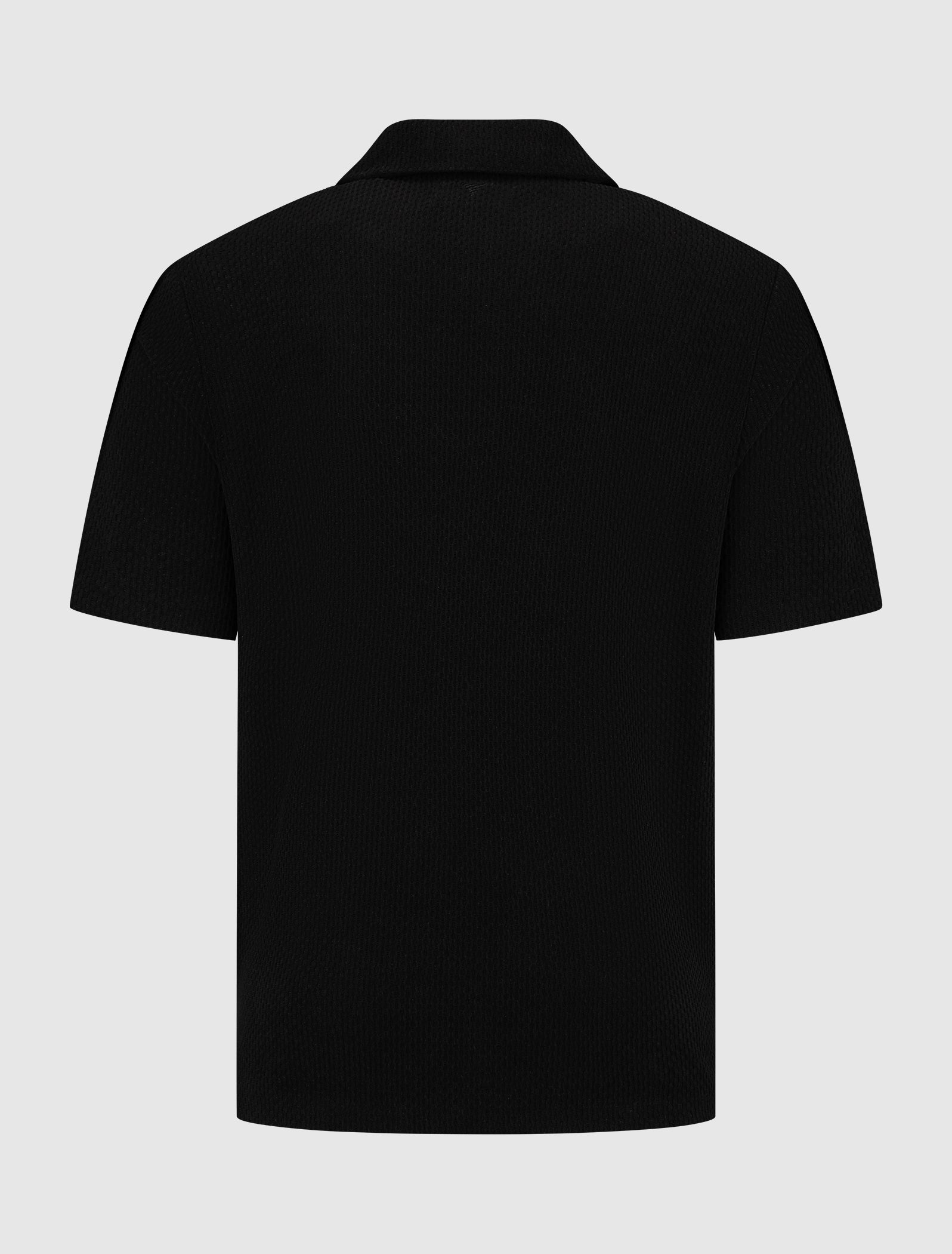 Short Sleeve Honeycomb Shirt | Black