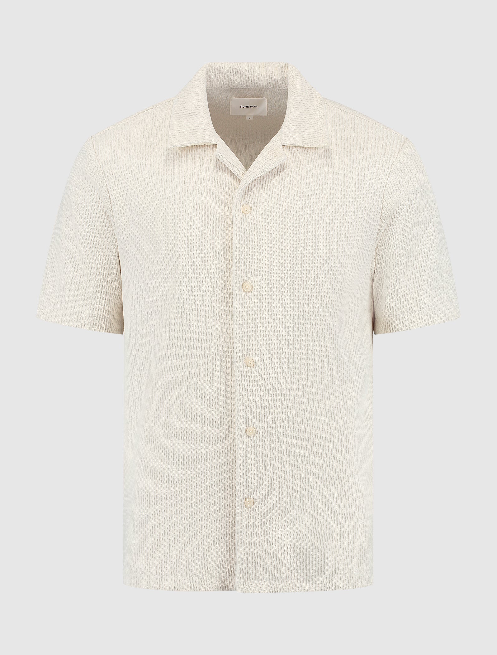 Short Sleeve Honeycomb Shirt | Ecru