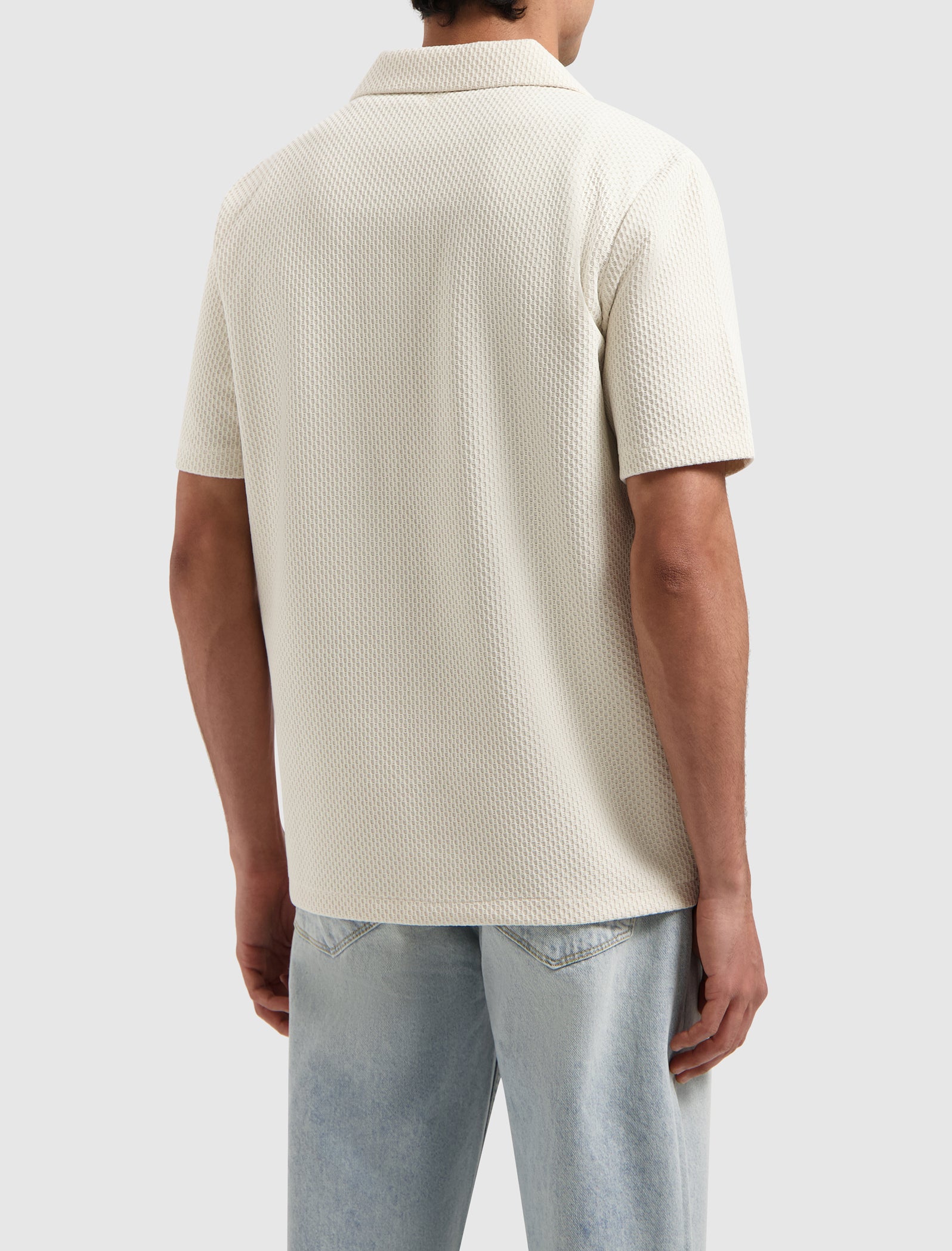 Short Sleeve Honeycomb Shirt | Ecru