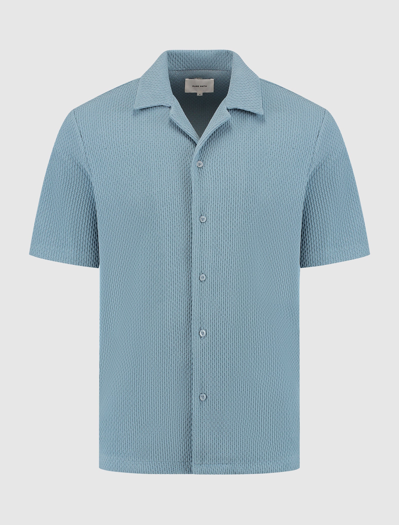 Short Sleeve Honeycomb Shirt | Blue Grey