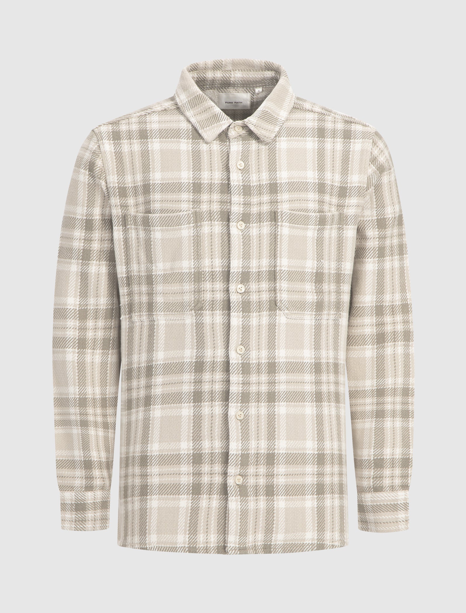 Heavy Twill Checked Shirt | Sand