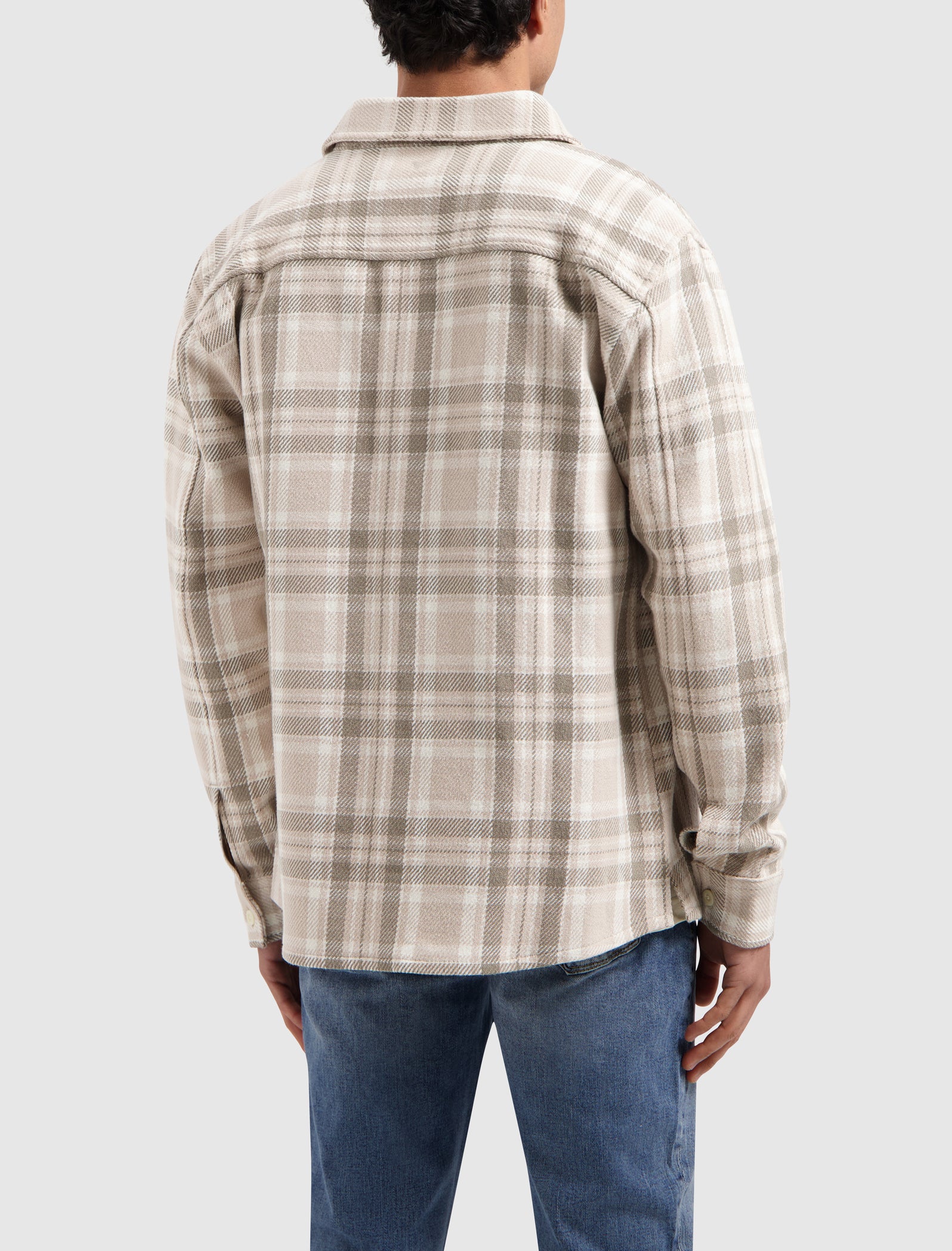 Heavy Twill Checked Shirt | Sand