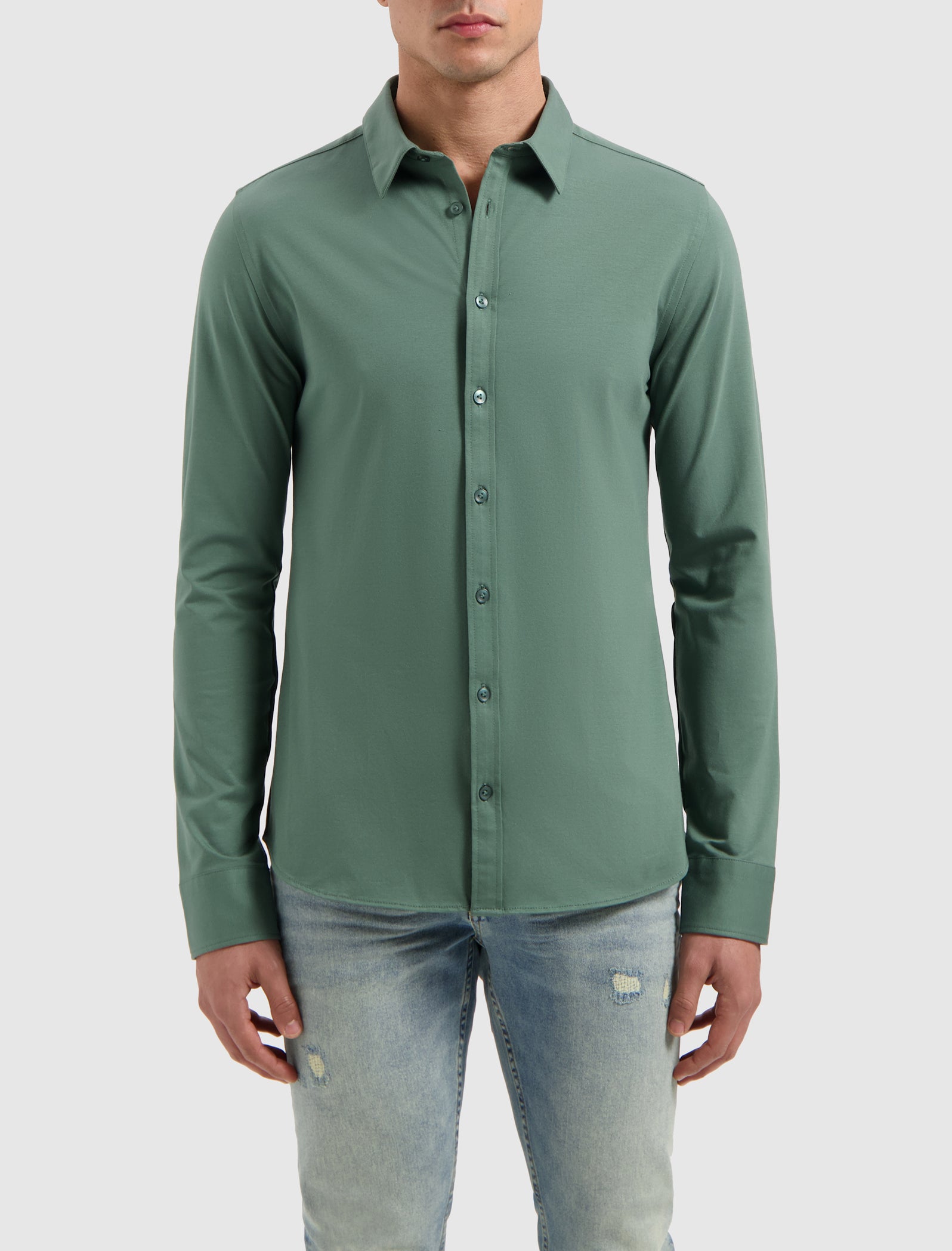 Essential Jersey Shirt | Faded Green