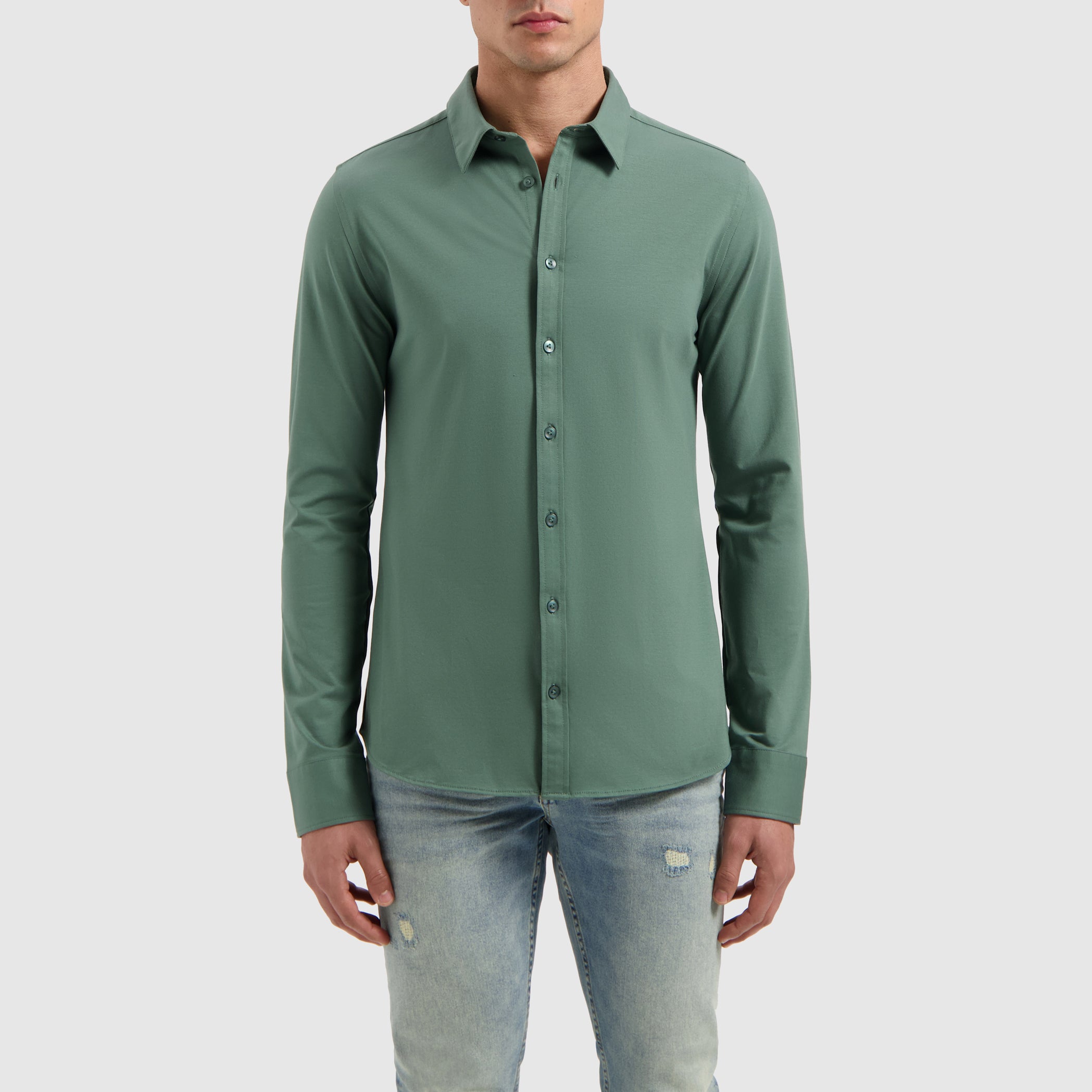 Essential Jersey Shirt | Faded Green