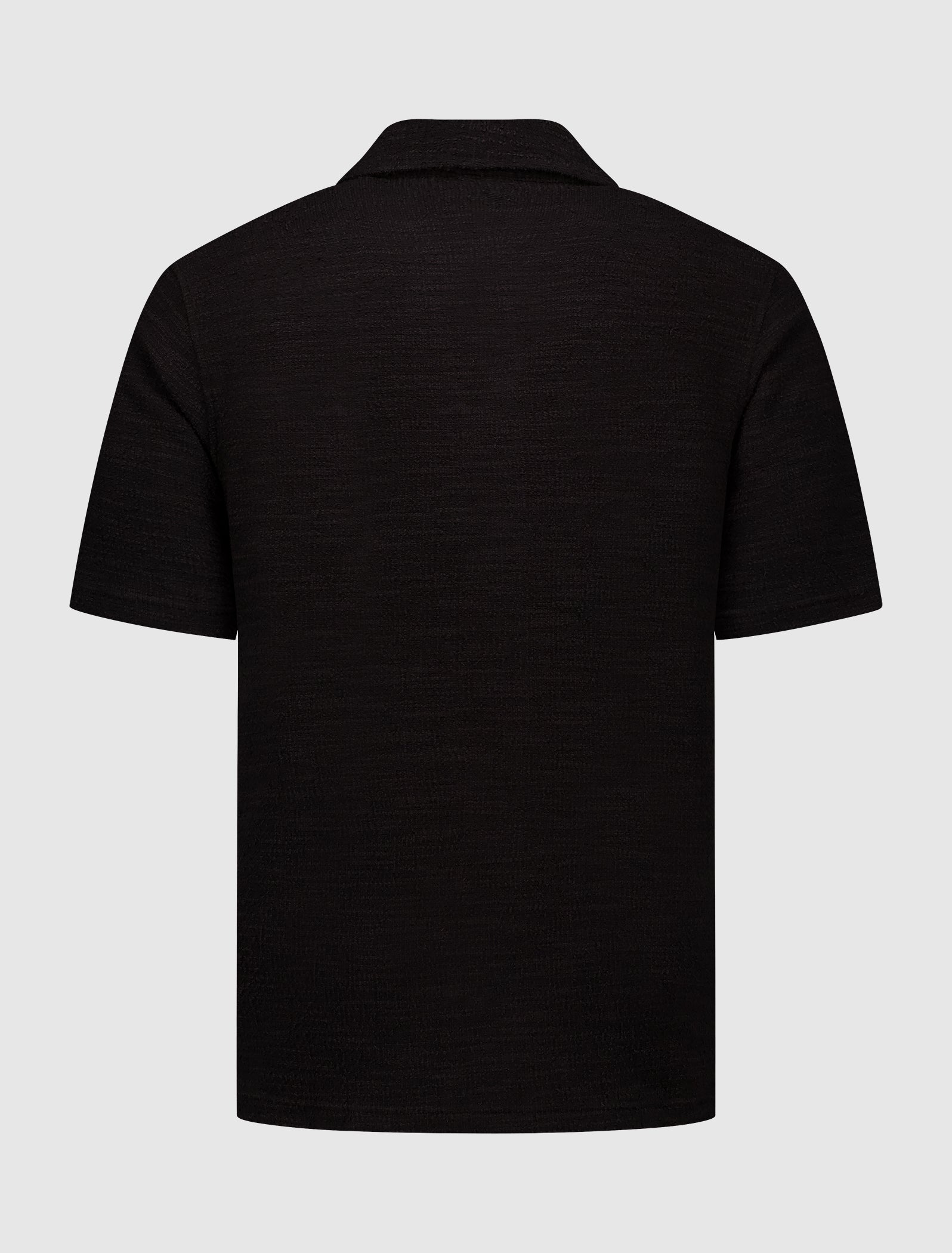 Short Sleeve Bouclé  Palm Shirt | Black