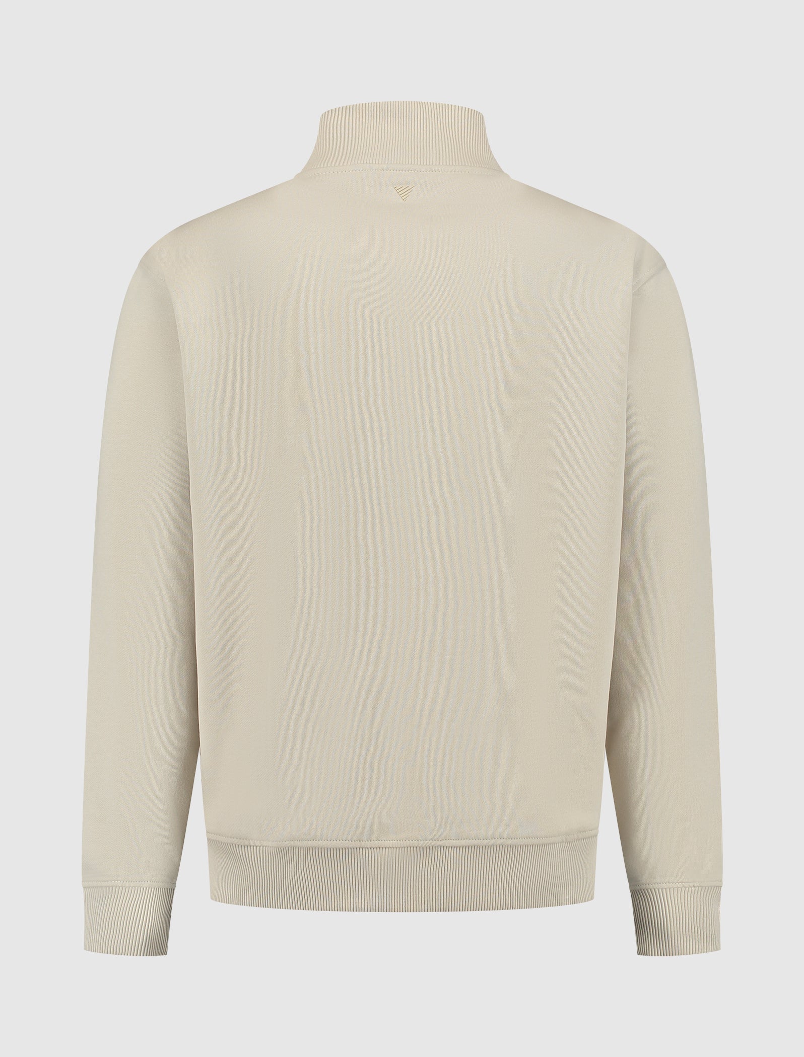 Stand-Up Collar Zip Sweater | Sand