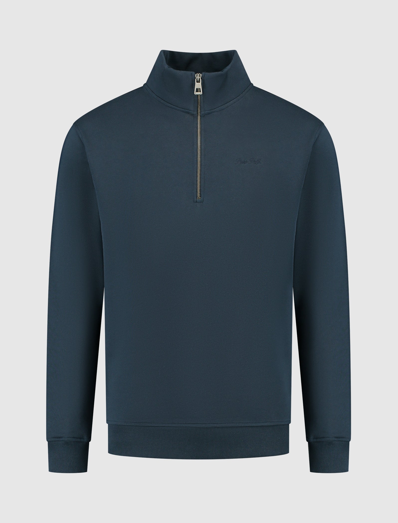 Embroidery Half-zip Sweater | Navy