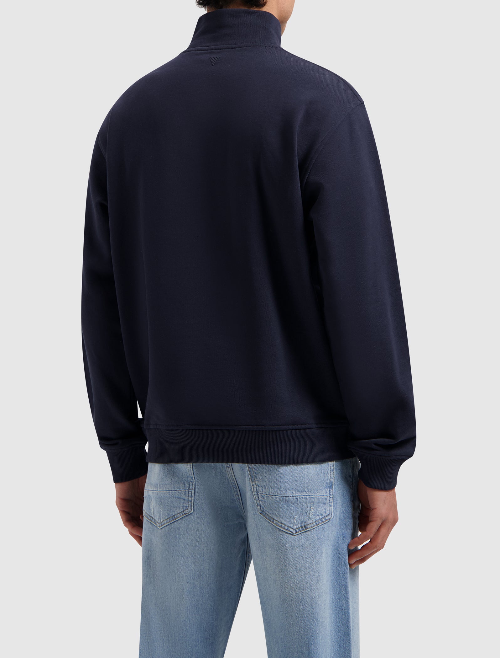 Embroidery Half-zip Sweater | Navy