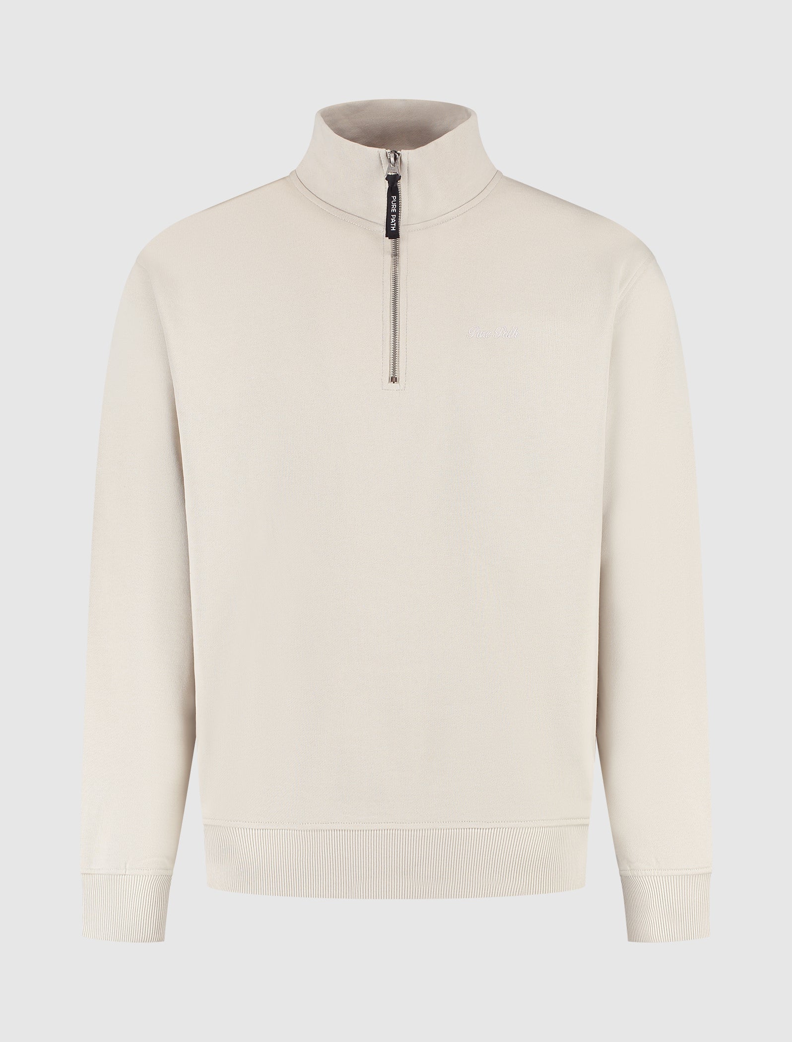 Embroidery Half-zip Sweater | Sand