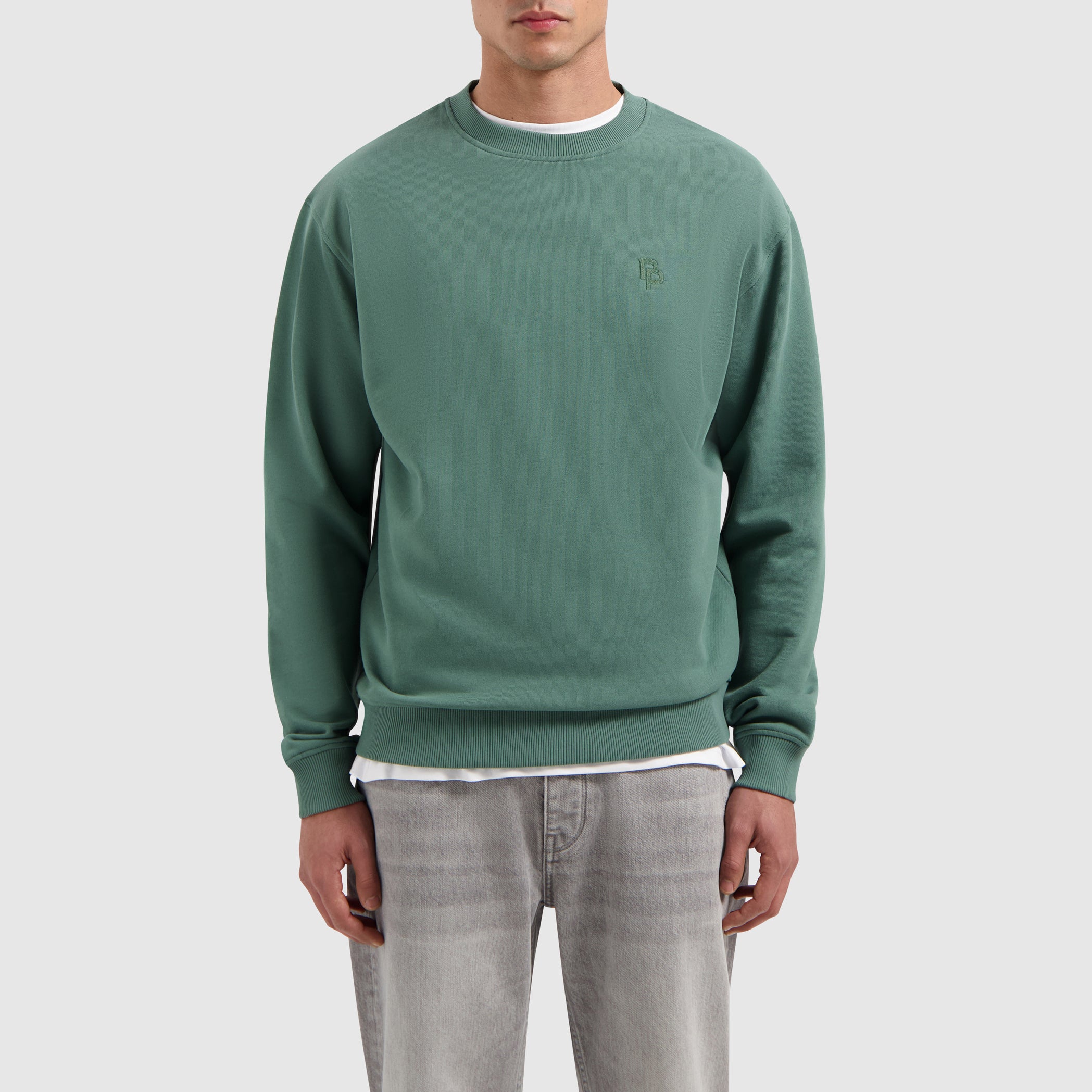 Essential Initials Sweater | Faded Green