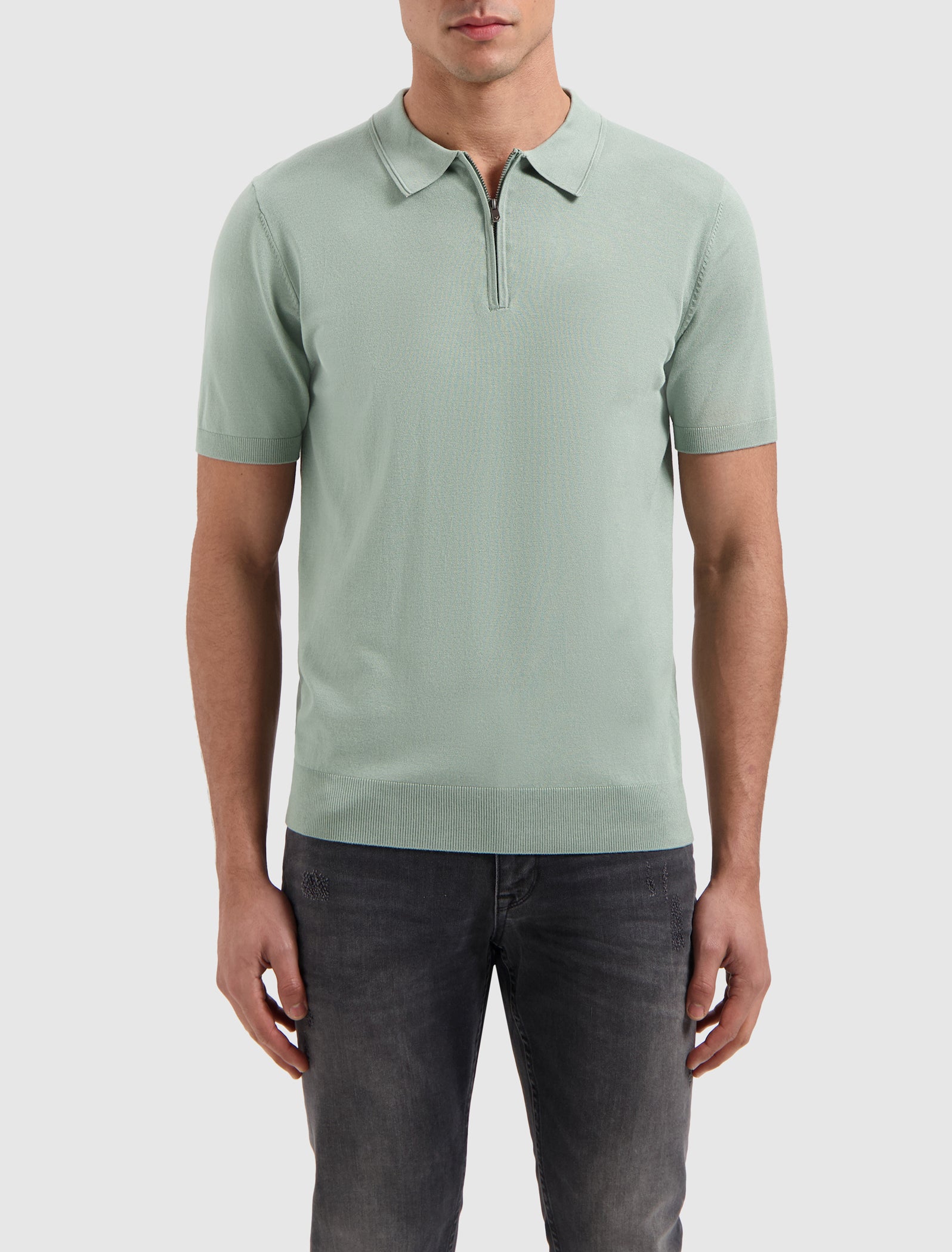 Half-zip Knitwear Polo | Army Green