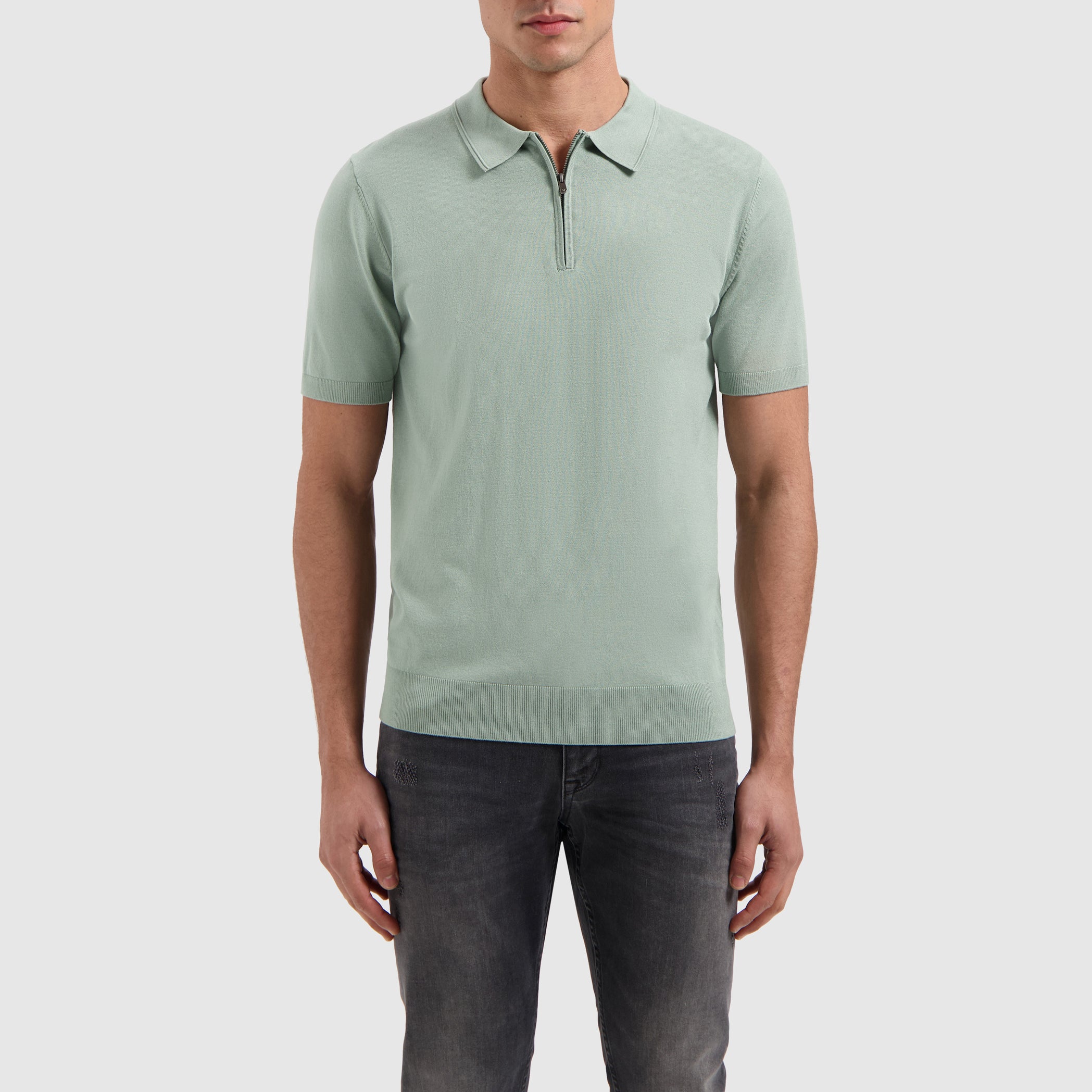 Half-zip Knitwear Polo | Army Green