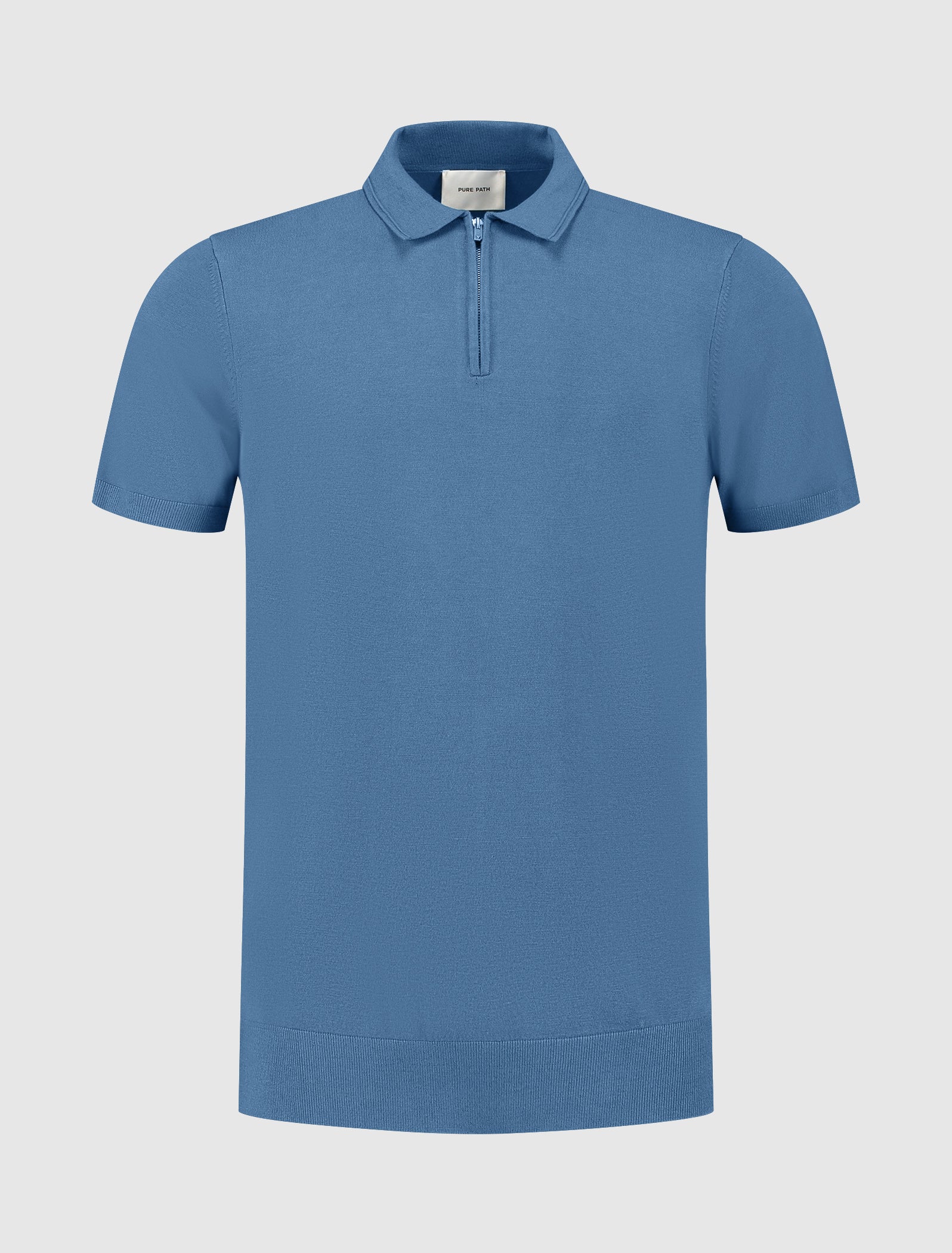 Half-zip Knitwear Polo | Mid Blue