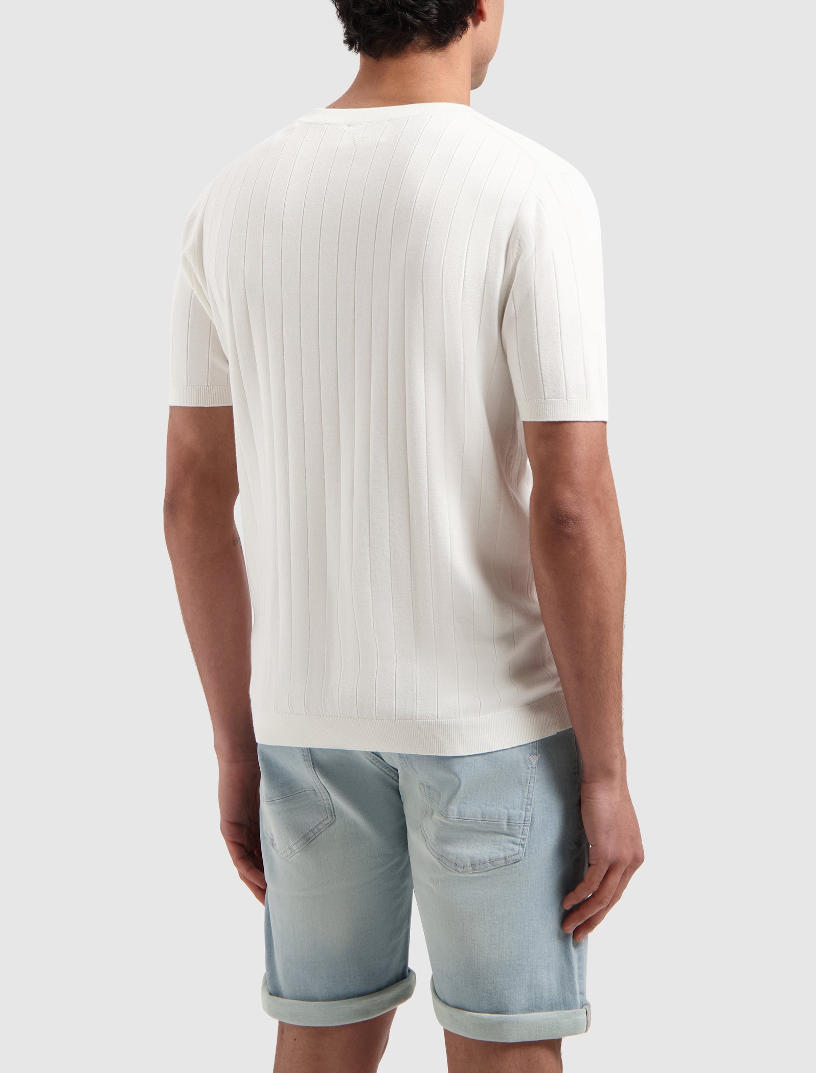 Vertical Striped Knitwear T-shirt | Off White