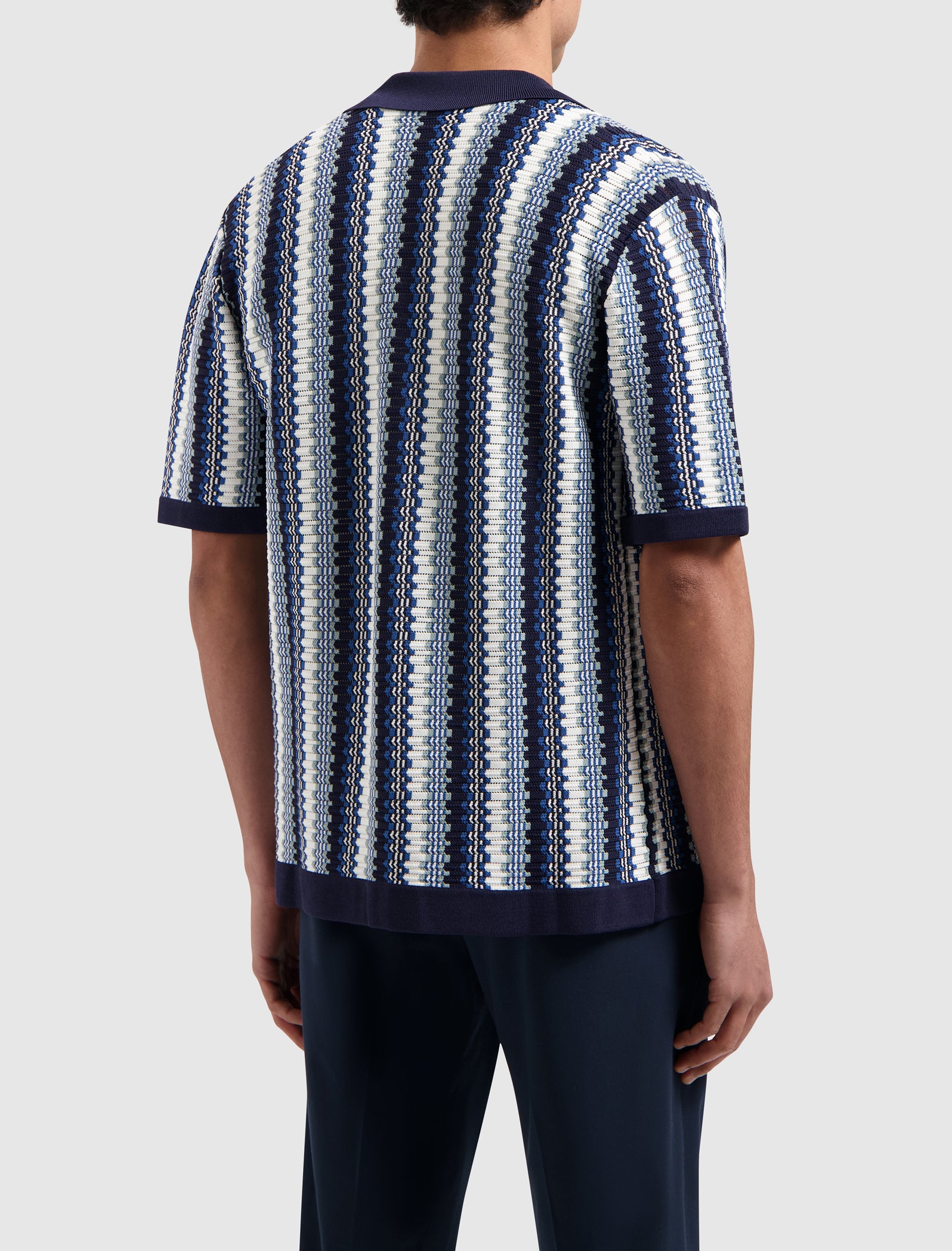 Ajour Knitwear Shirt | Navy