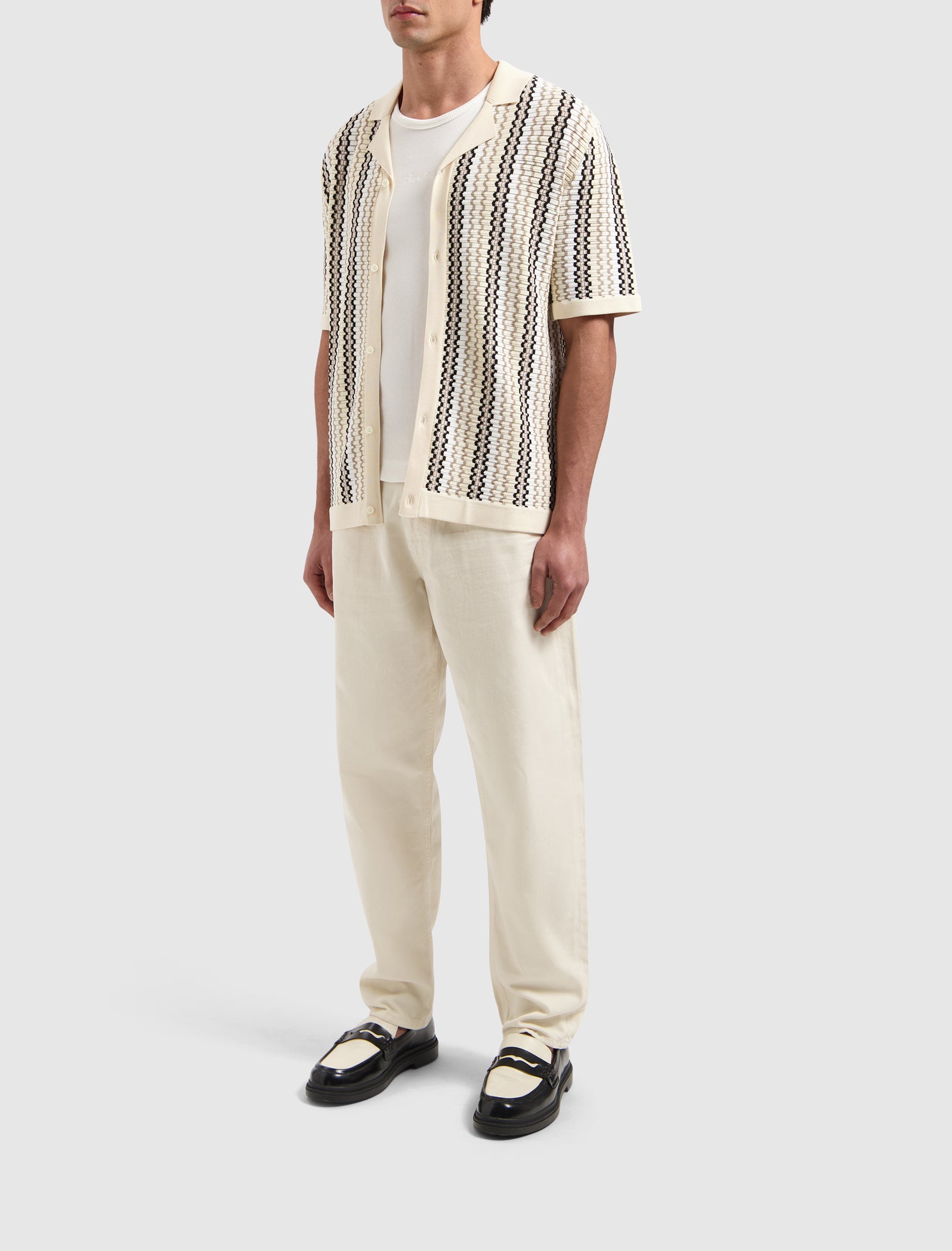 Ajour Knitwear Shirt | Sand