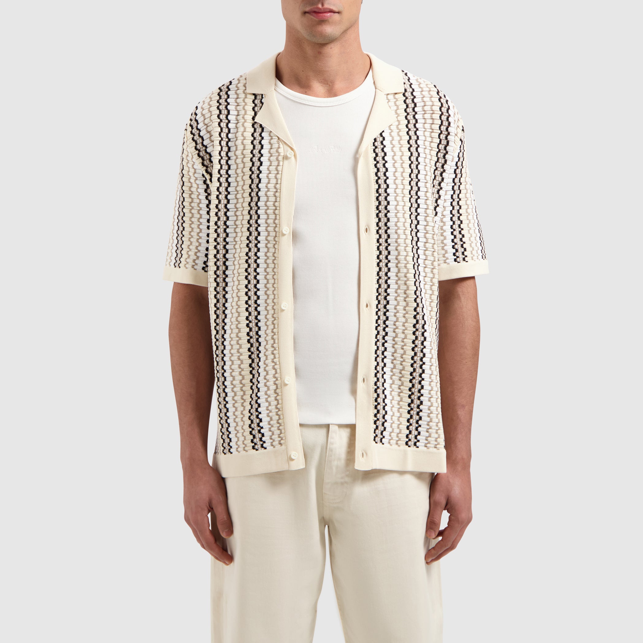 Ajour Knitwear Shirt | Sand