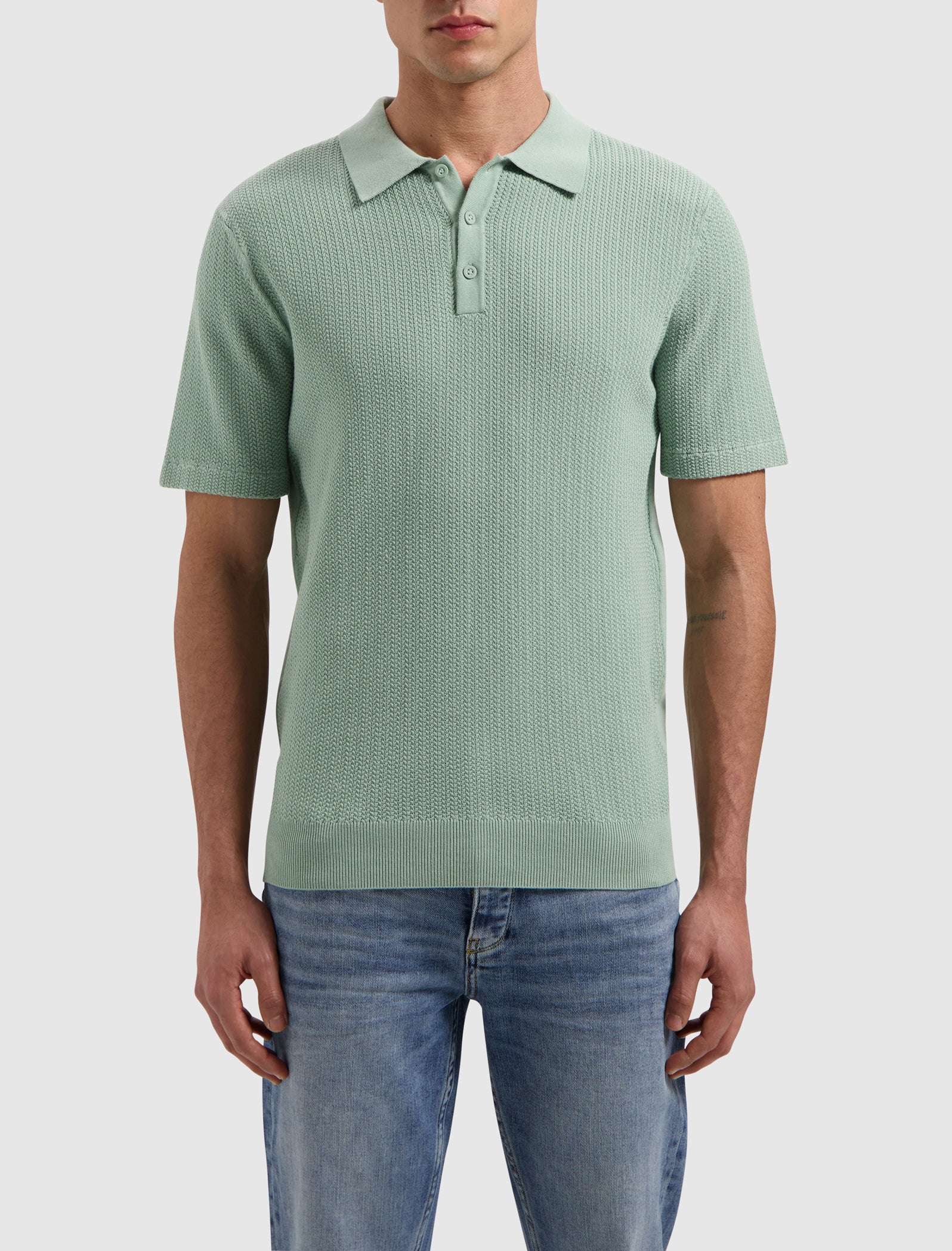 Braided Knitwear Polo | Army Green