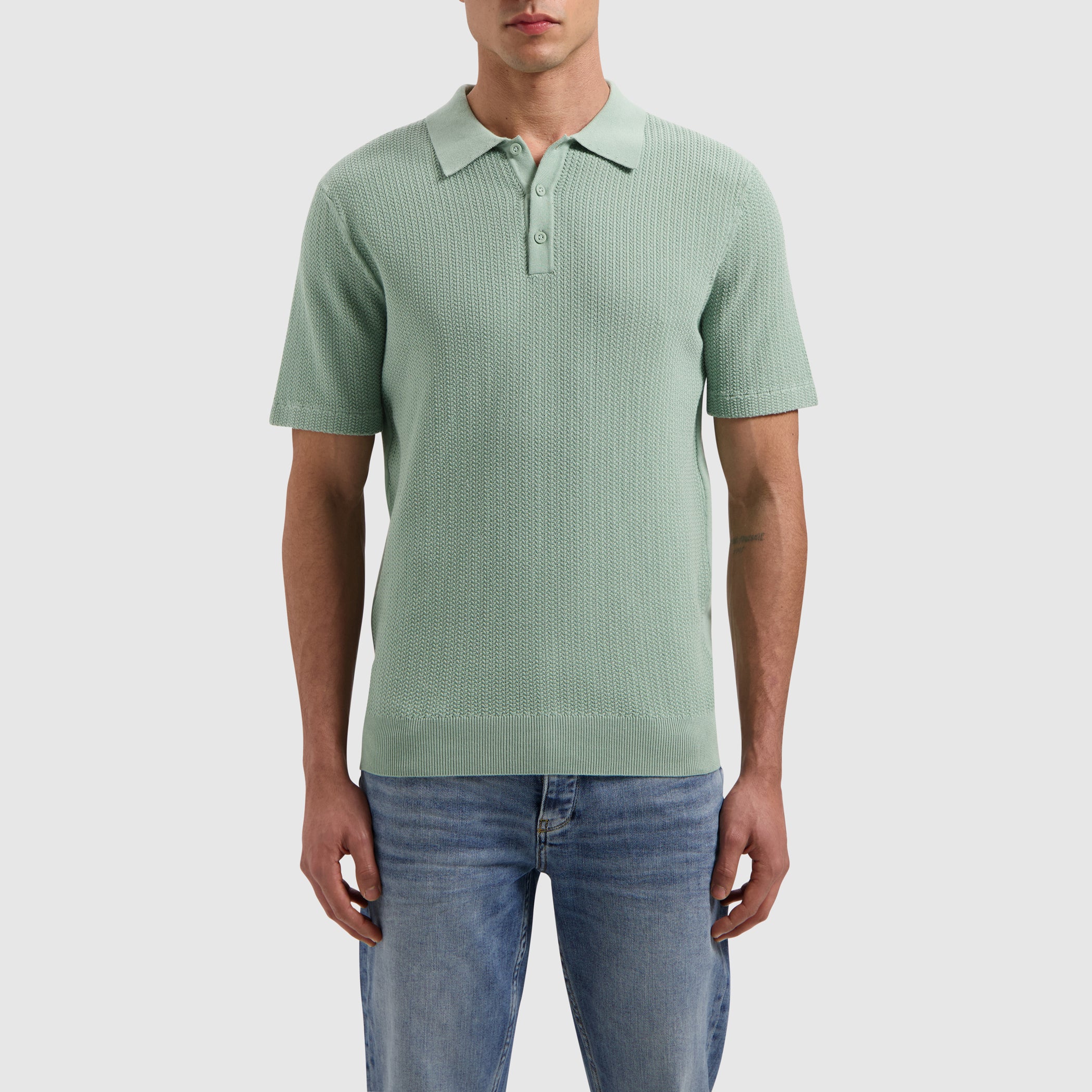 Braided Knitwear Polo | Army Green