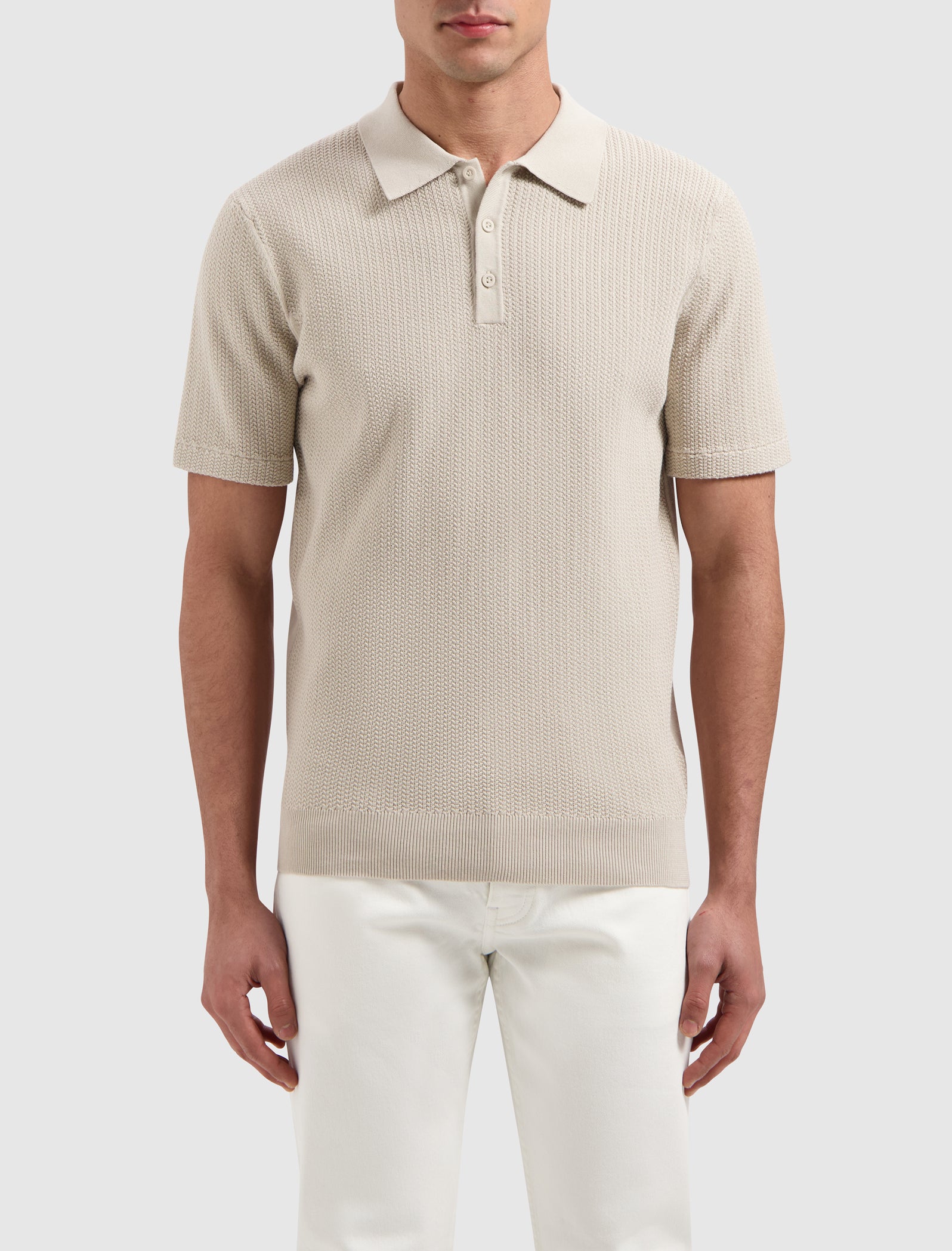 Braided Knitwear Polo | Sand