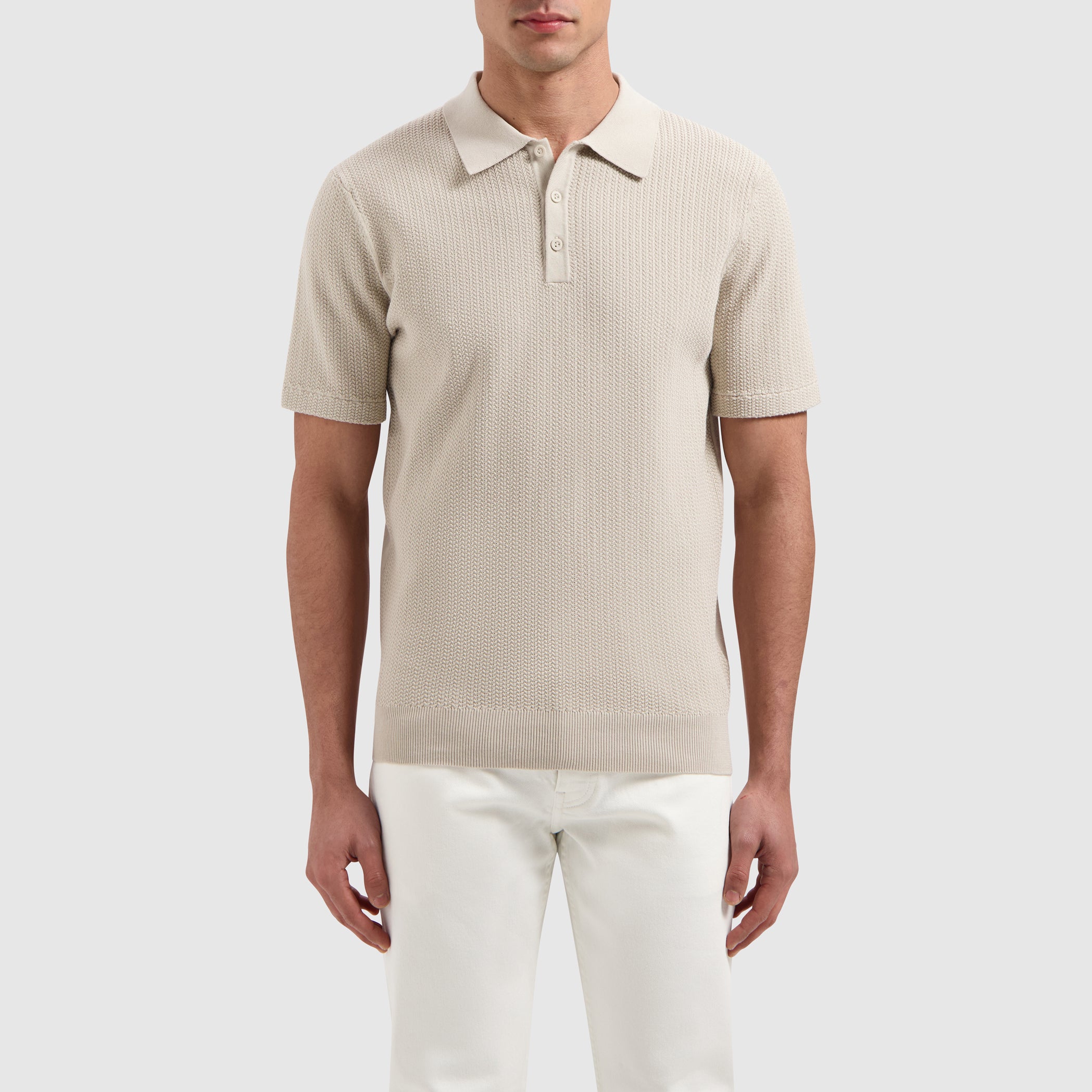 Braided Knitwear Polo | Sand