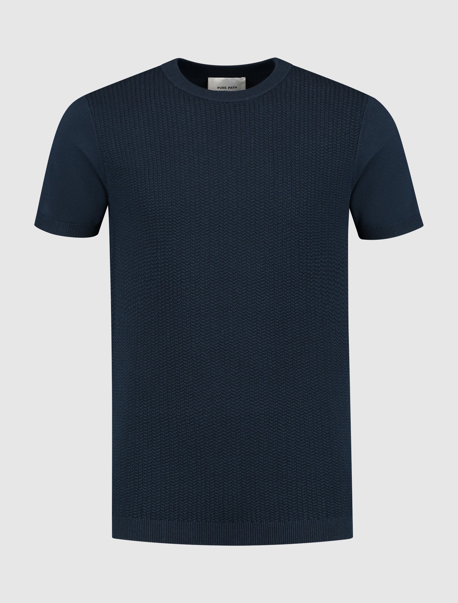 Braided Knitwear T-shirt | Navy