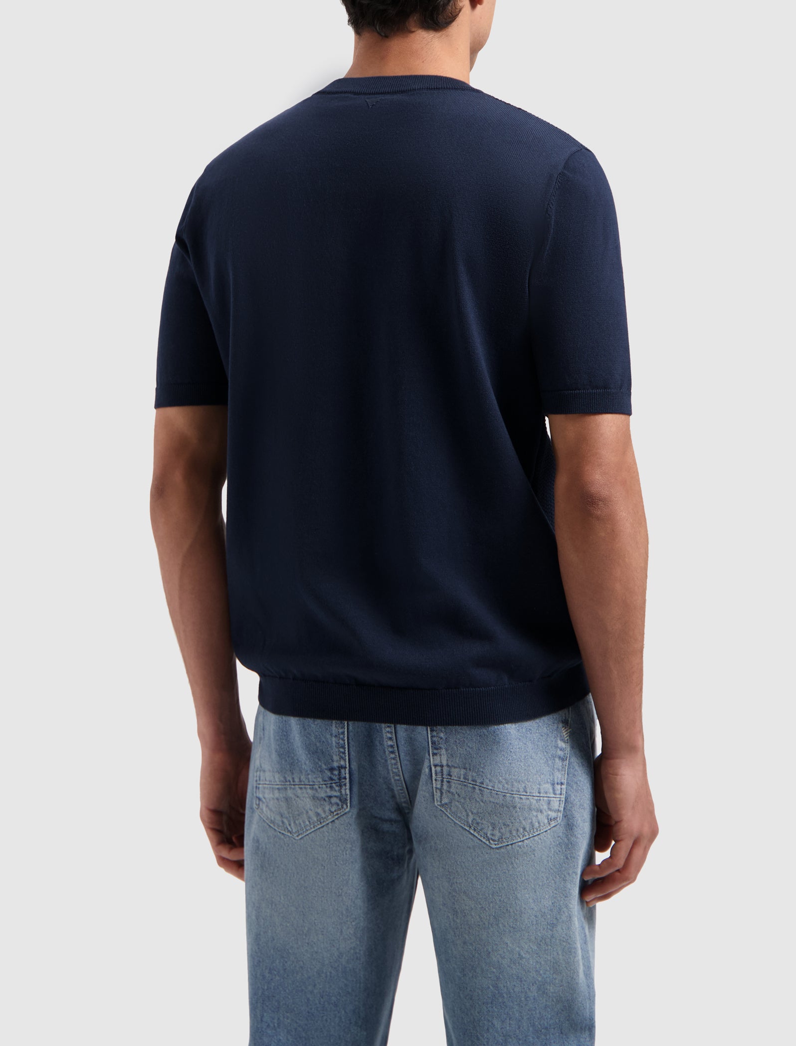 Braided Knitwear T-shirt | Navy